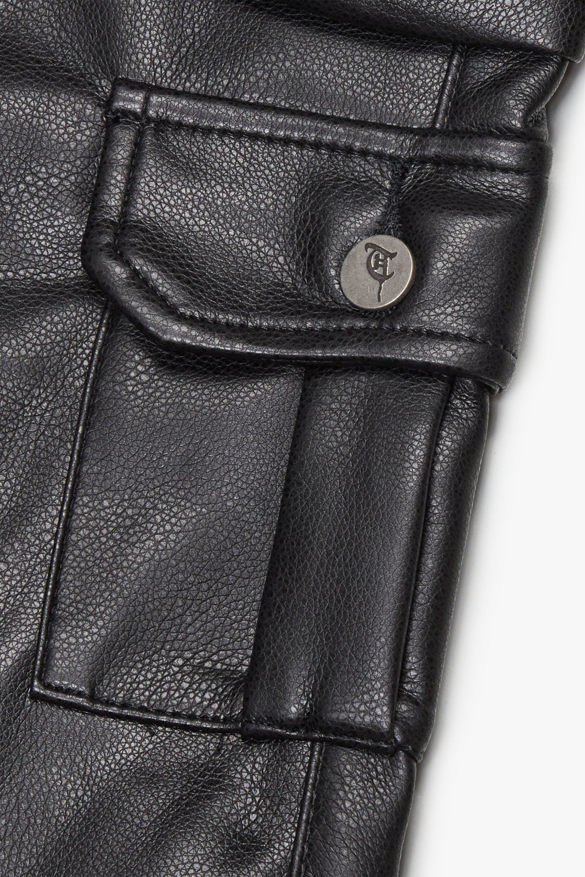 KHURASAN Black Leather Denim-