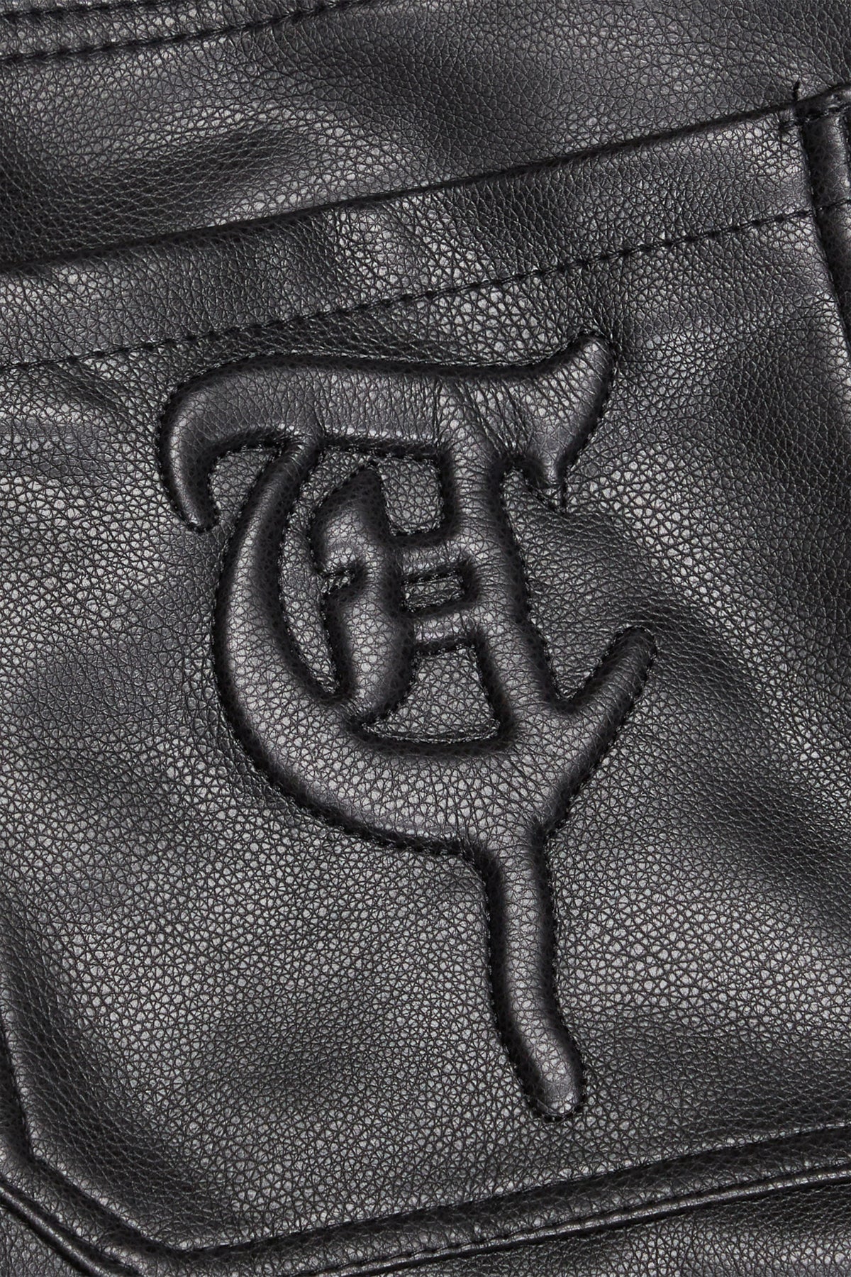 KHURASAN Black Leather Denim-