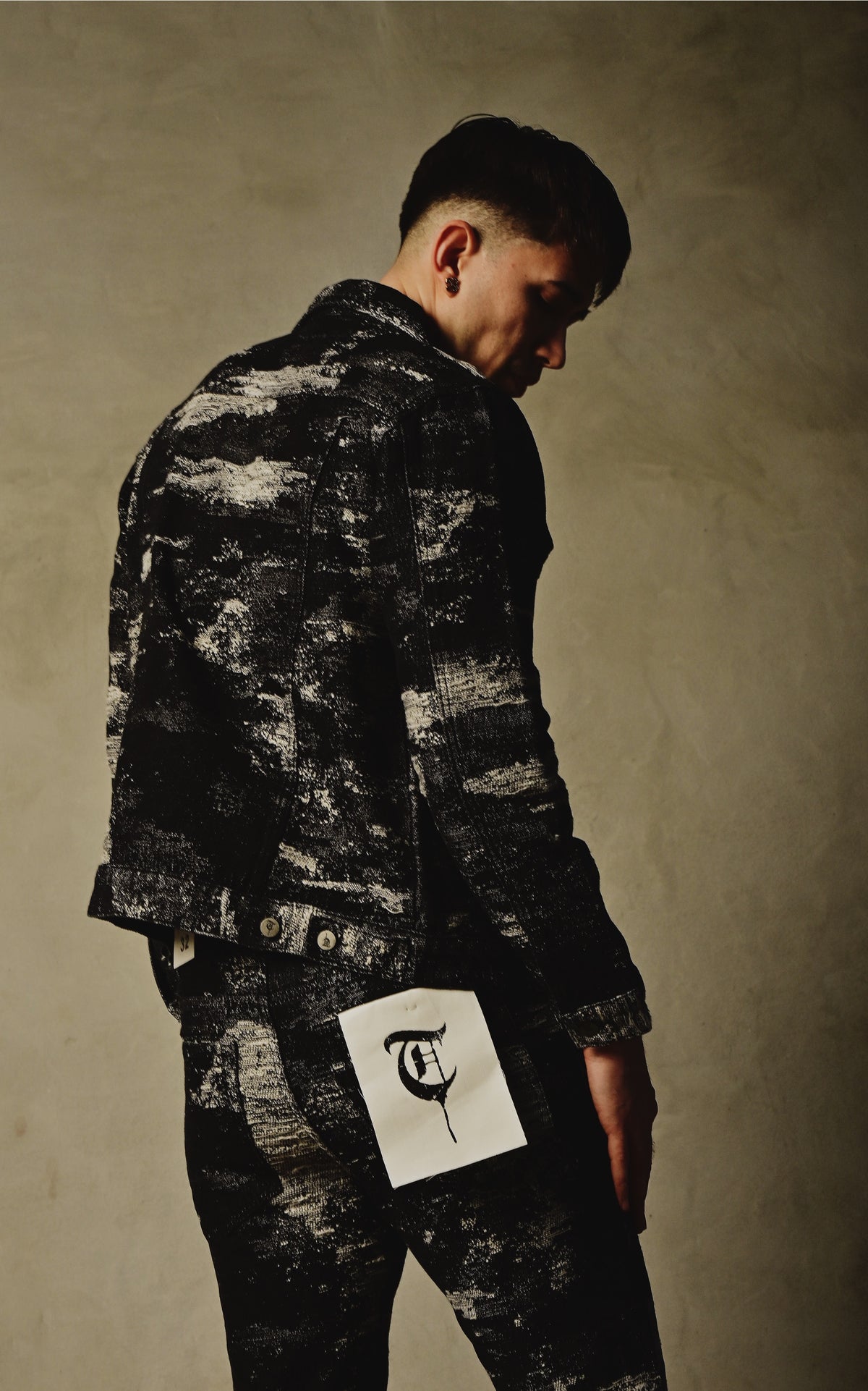 SAMAH Tri-Black Wash Denim Jacket -