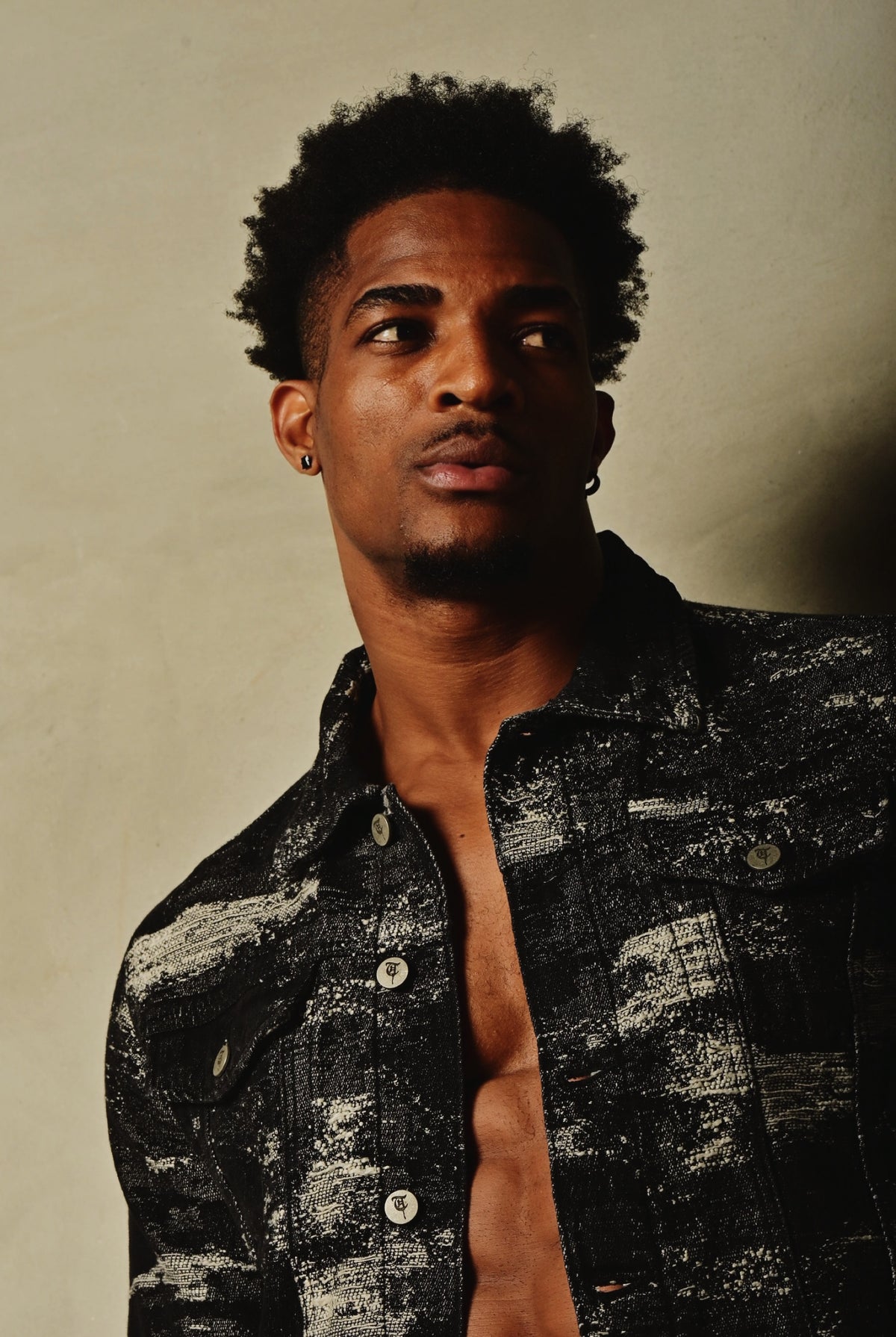 SAMAH Tri-Black Wash Denim Jacket -