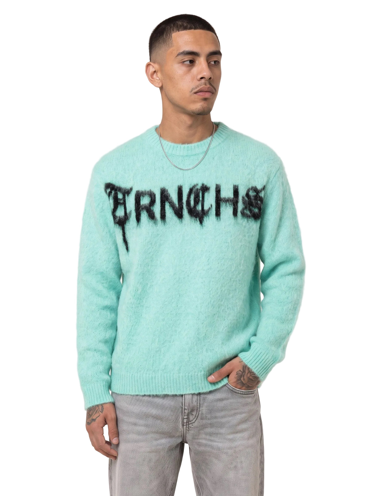 MOHAIR SWEATER Blue/Green-
