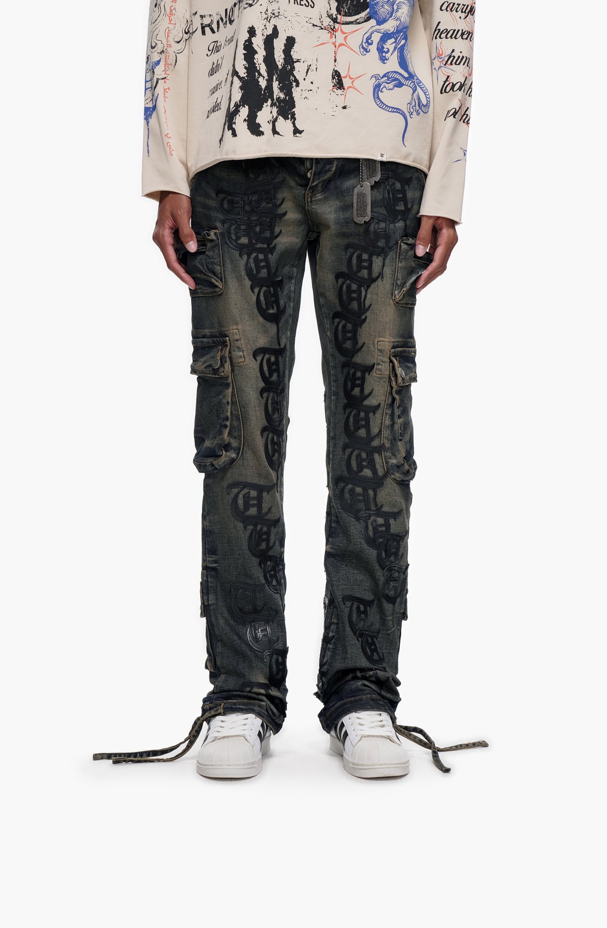KHANDAQ Medium Blue Cargo Denim -