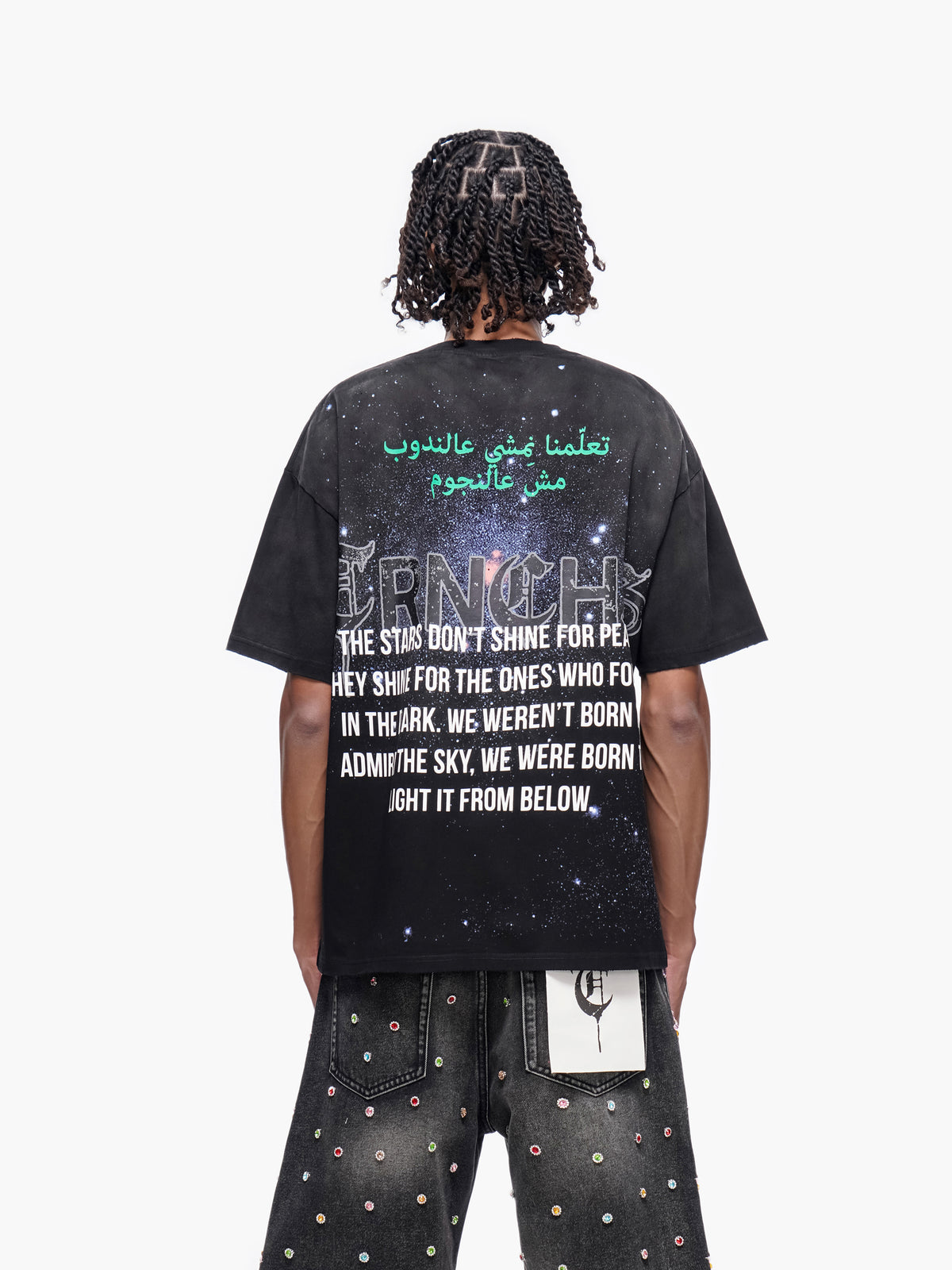 LIGHT FROM BELOW Black tee -