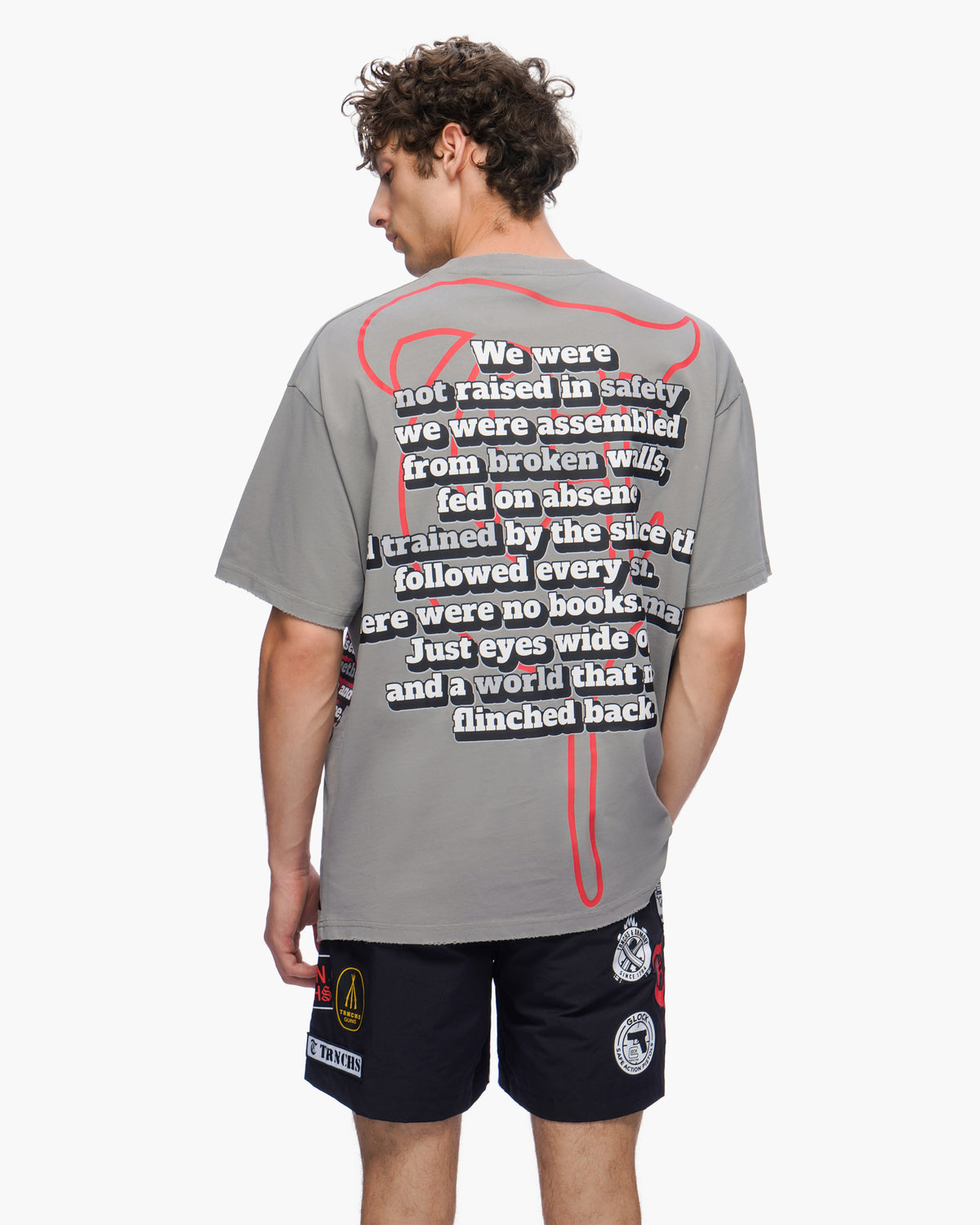 RAISED IN RUIN Grey Tee -