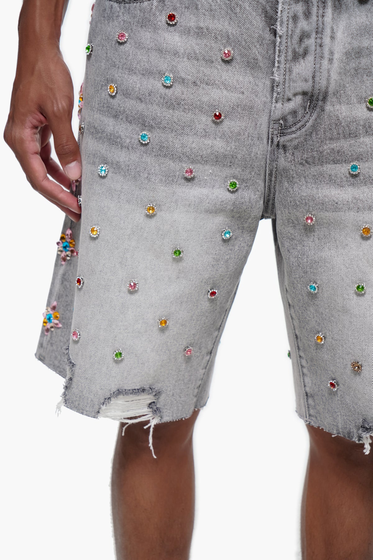 BOUNTY - Gray Wash Denim Shorts