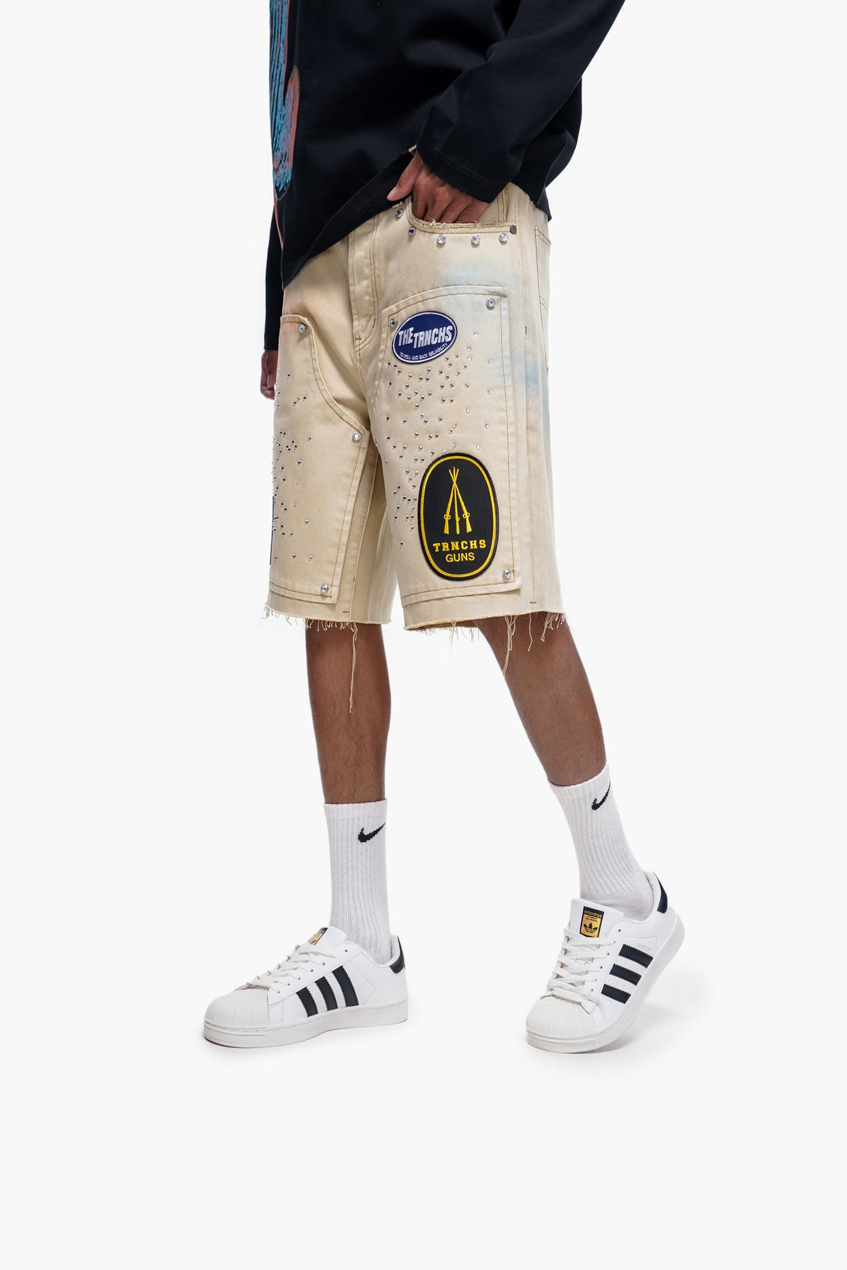 OPERATOR - Khaki Wash Denim Shorts -