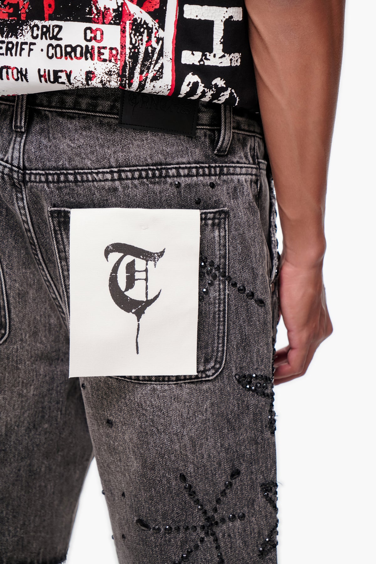 VENOM - Gray Wash Denim Shorts