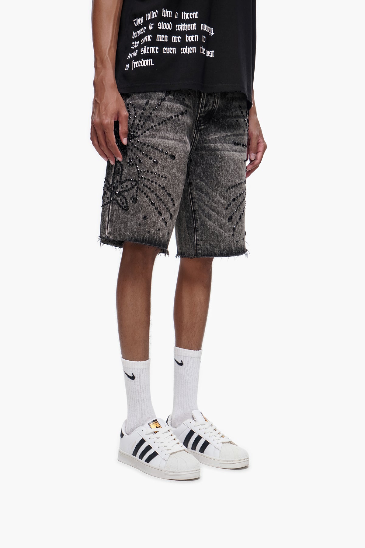 VENOM - Gray Wash Denim Shorts