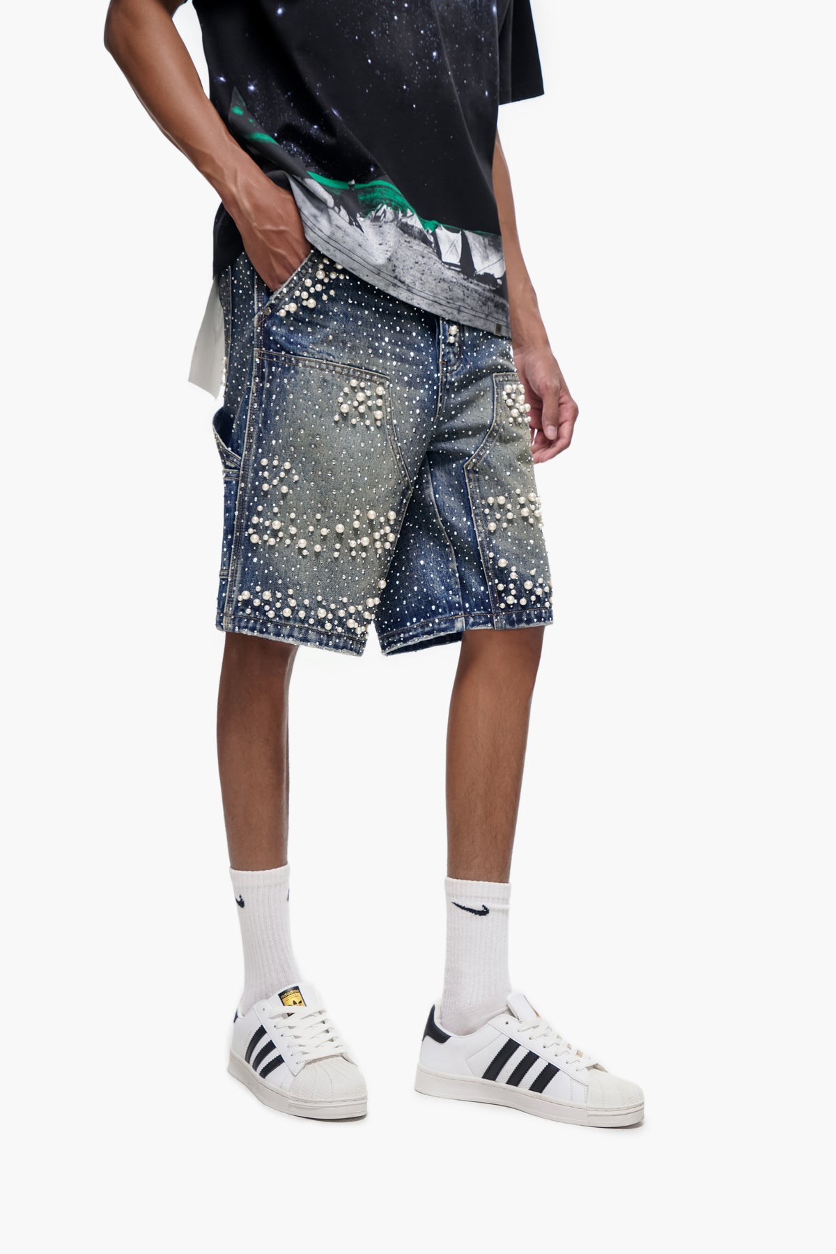 ARMOR - Dark Blue Wash Denim Shorts