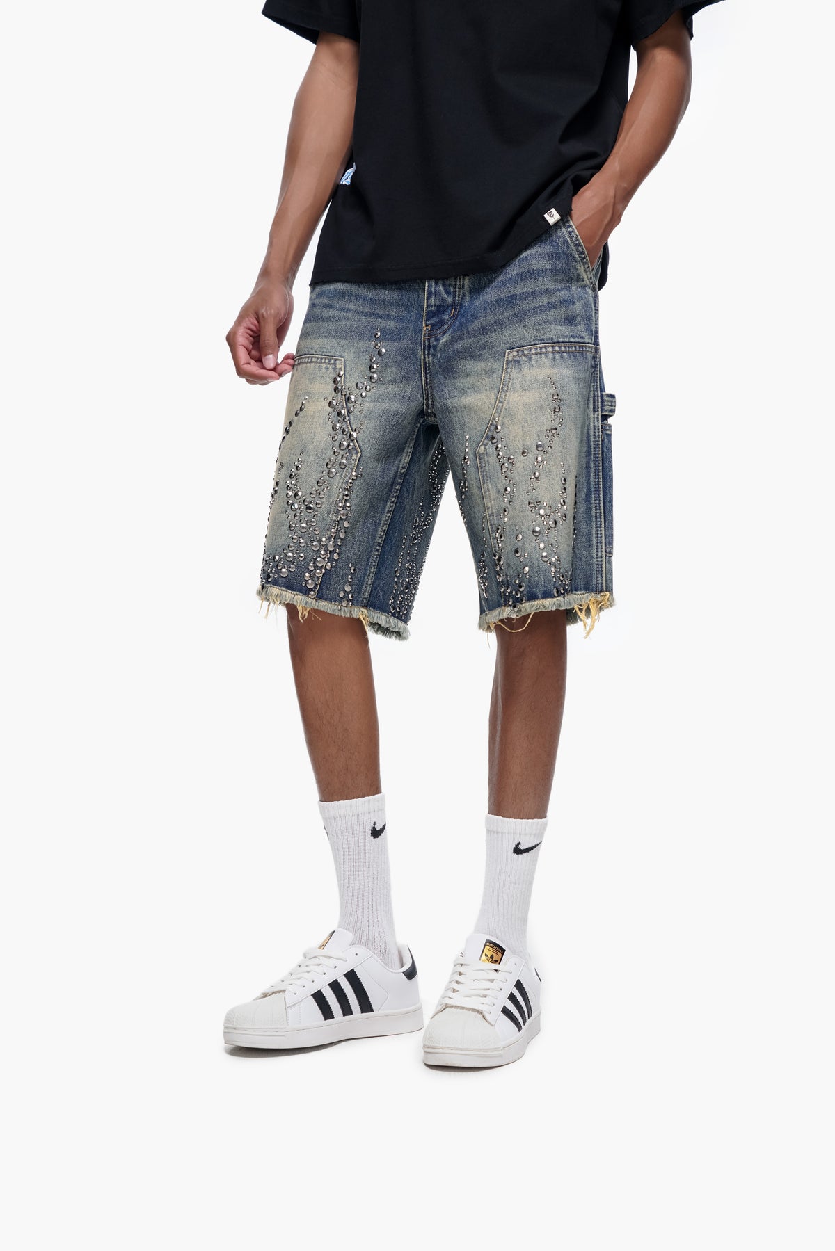 SHRAPNEL - Vintage Wash Denim Shorts