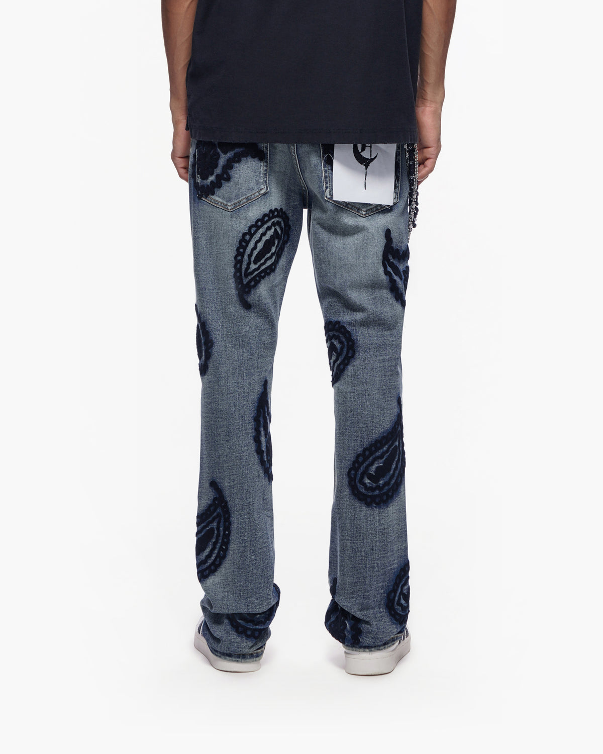 PAISLEY PANTS  Dark Blue Wash Stacked Denim -