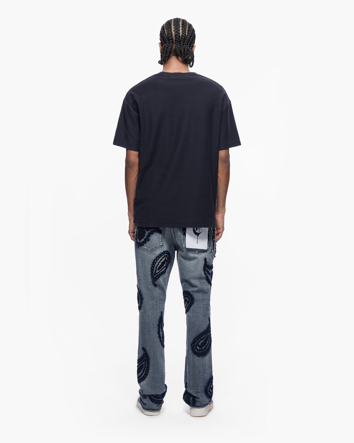 PAISLEY PANTS  Dark Blue Wash Stacked Denim -