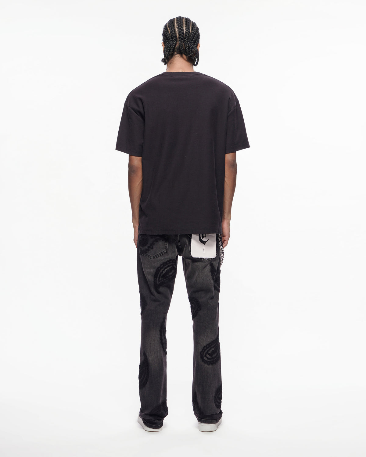 PAISLEY PANTS  Black Wash Stacked Denim -