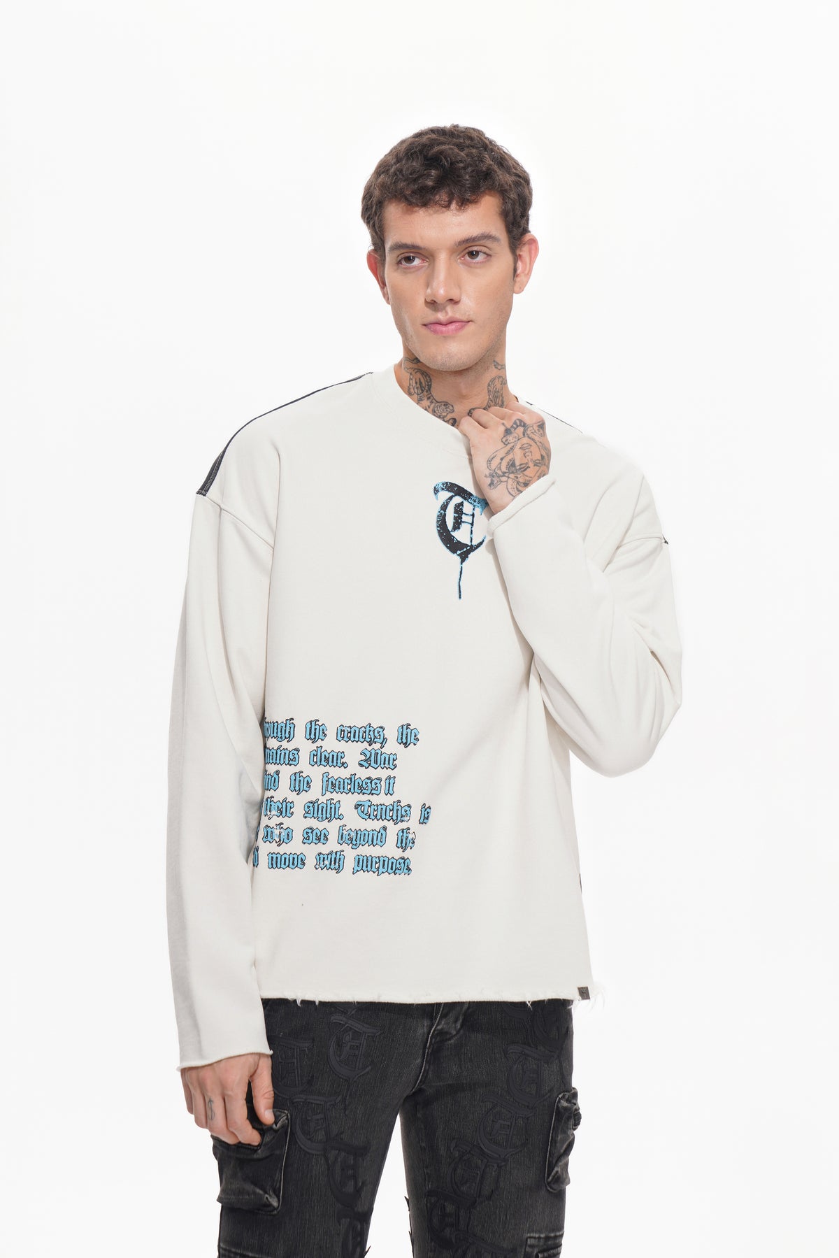 PEEK A BOO White Long Sleeve-