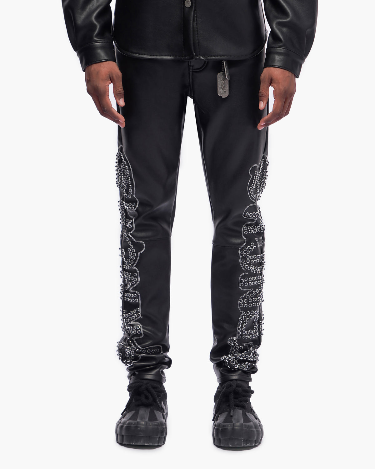 Monarch Leather Black Skinny Fit Pants
