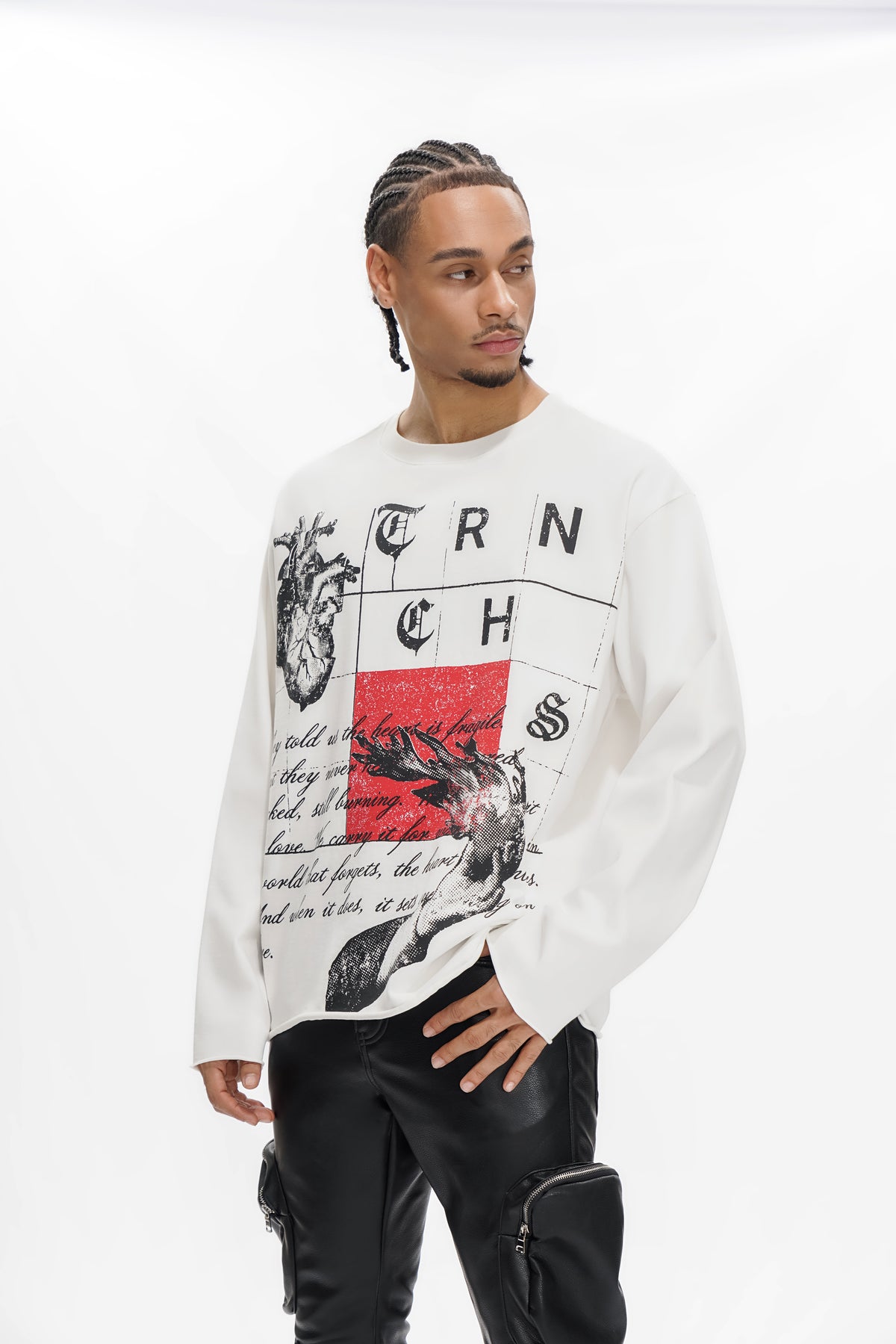 BURNING HEART White Long Sleeve-