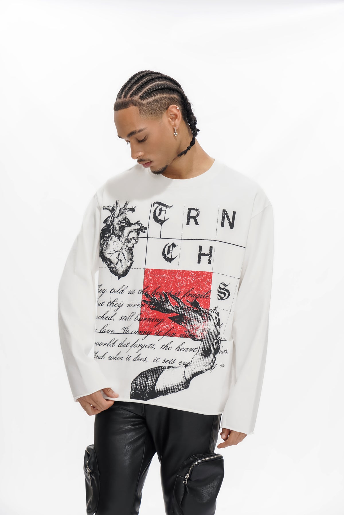 BURNING HEART White Long Sleeve-
