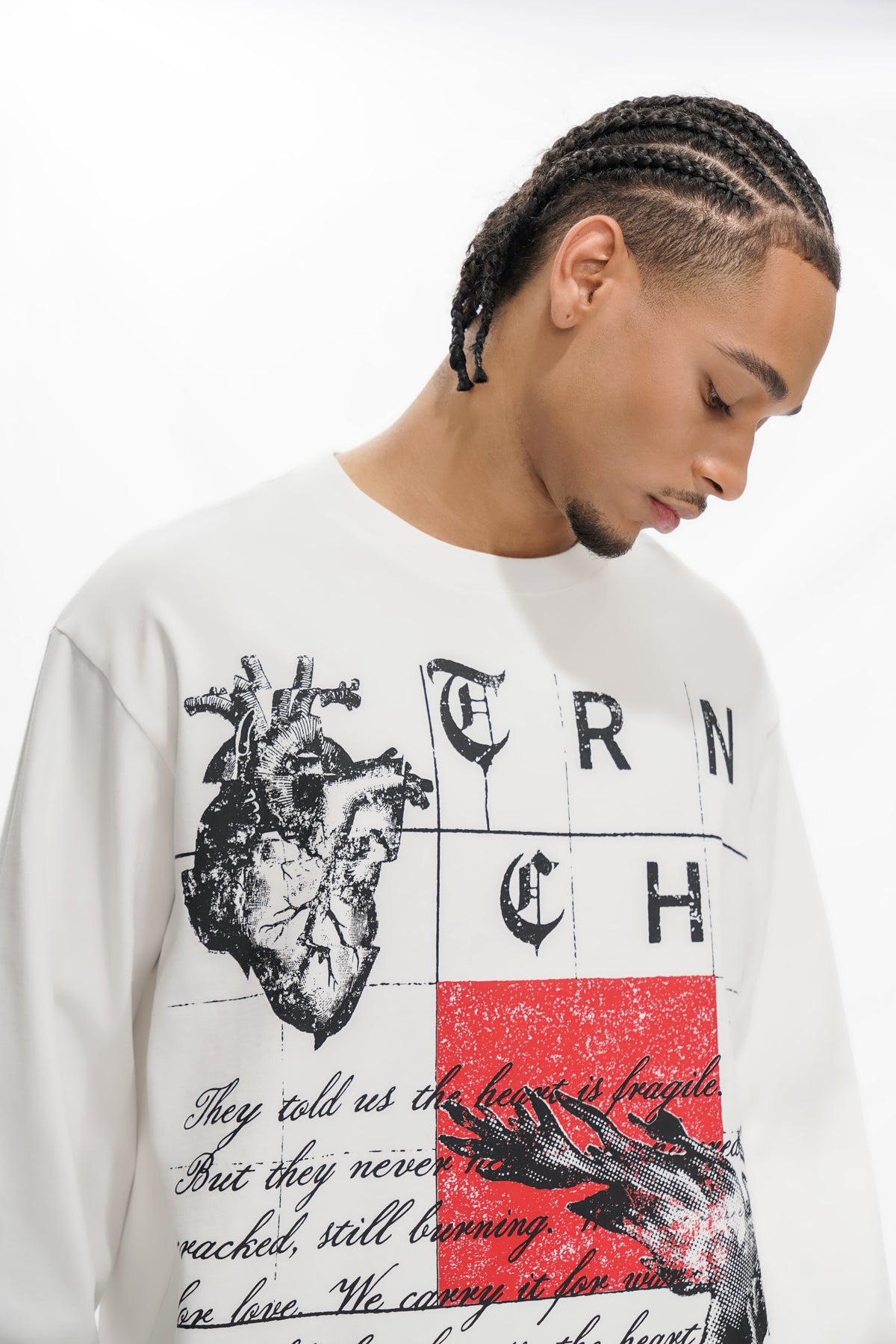 BURNING HEART White Long Sleeve-