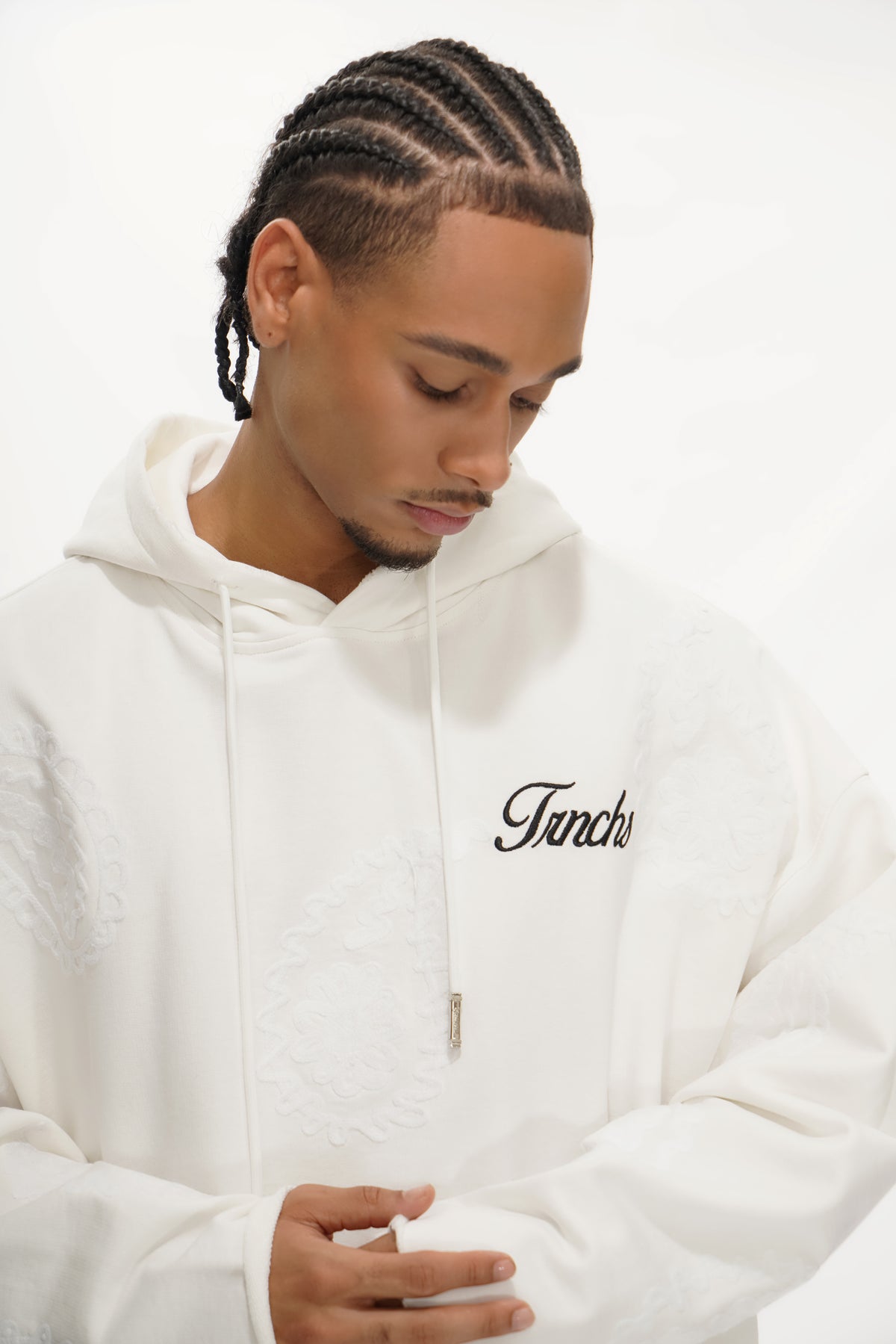 PAISLEY COMMAND" White Hoodie -