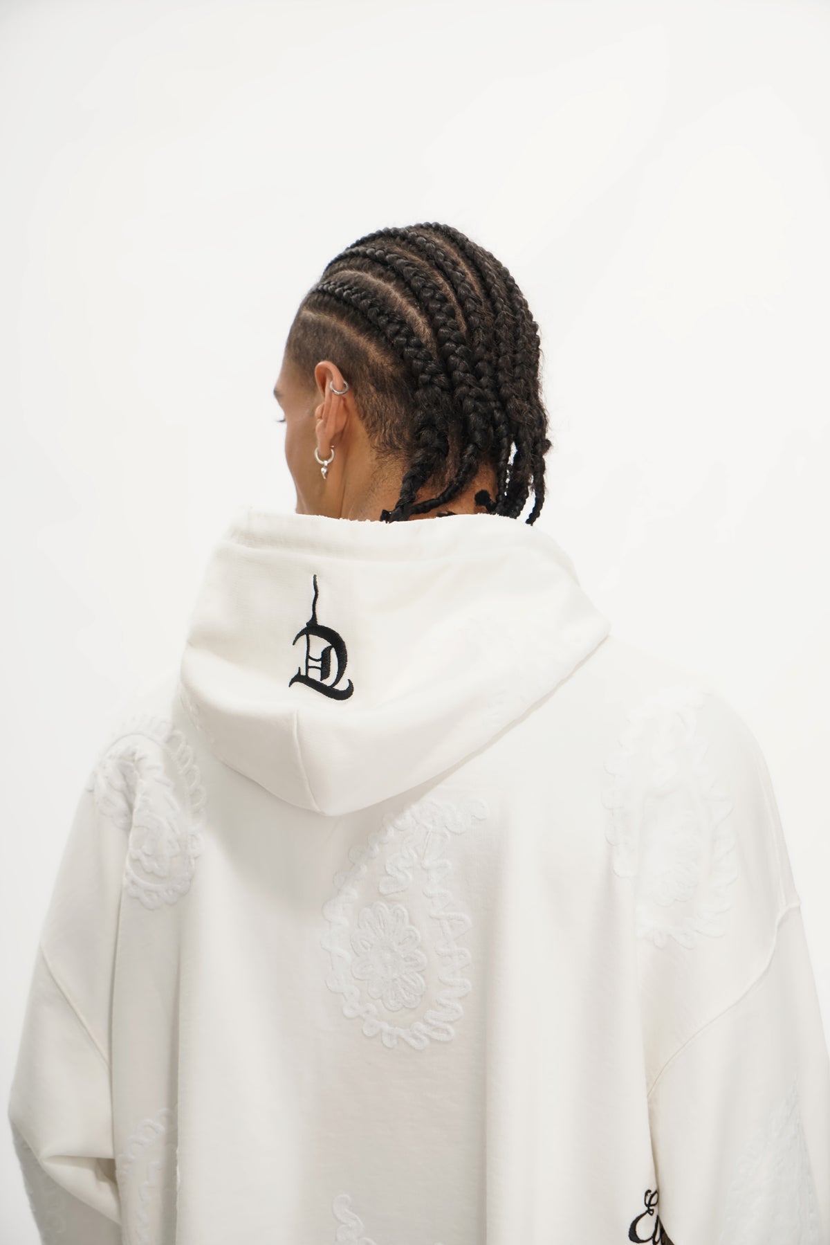 PAISLEY COMMAND" White Hoodie -