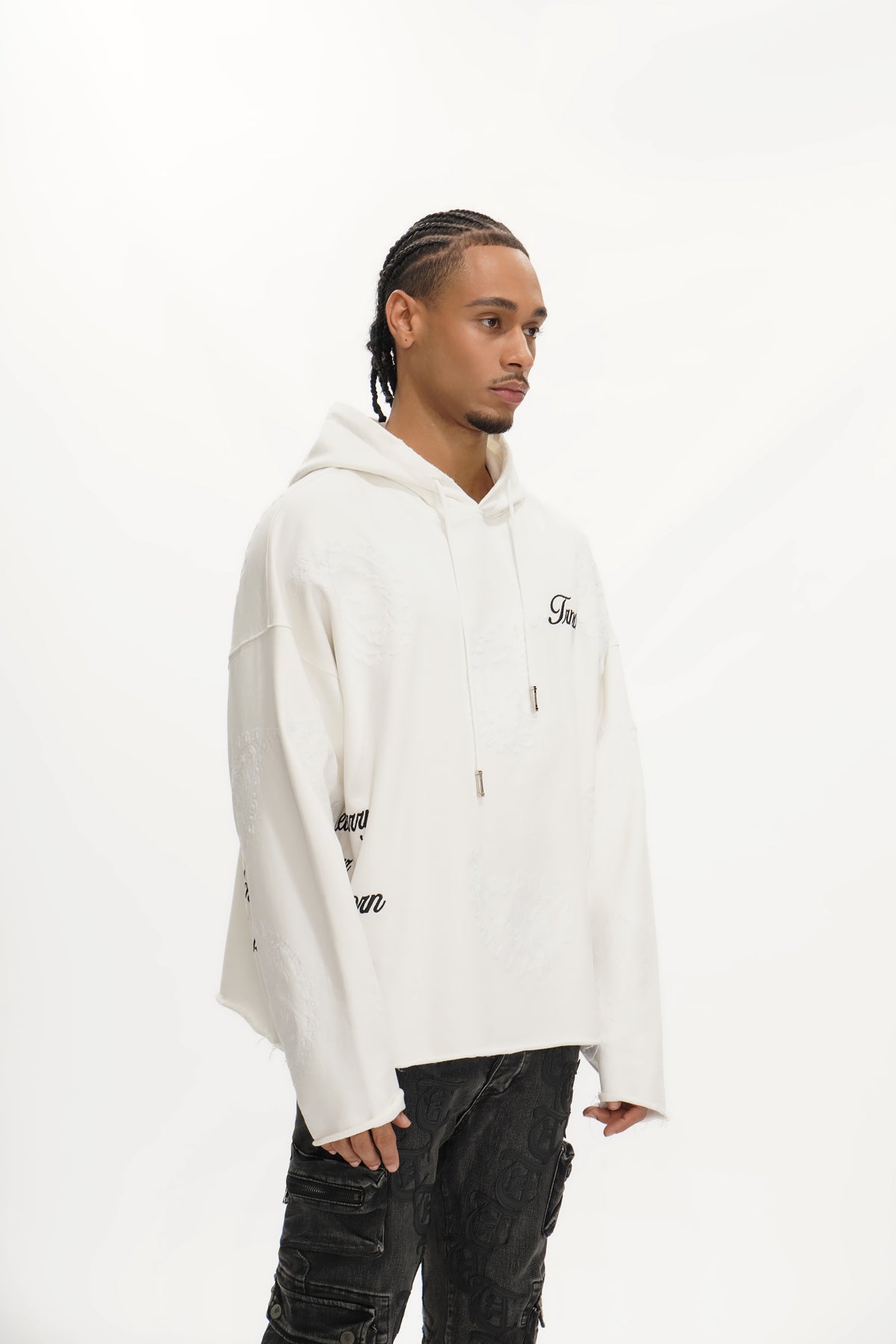 PAISLEY COMMAND" White Hoodie -