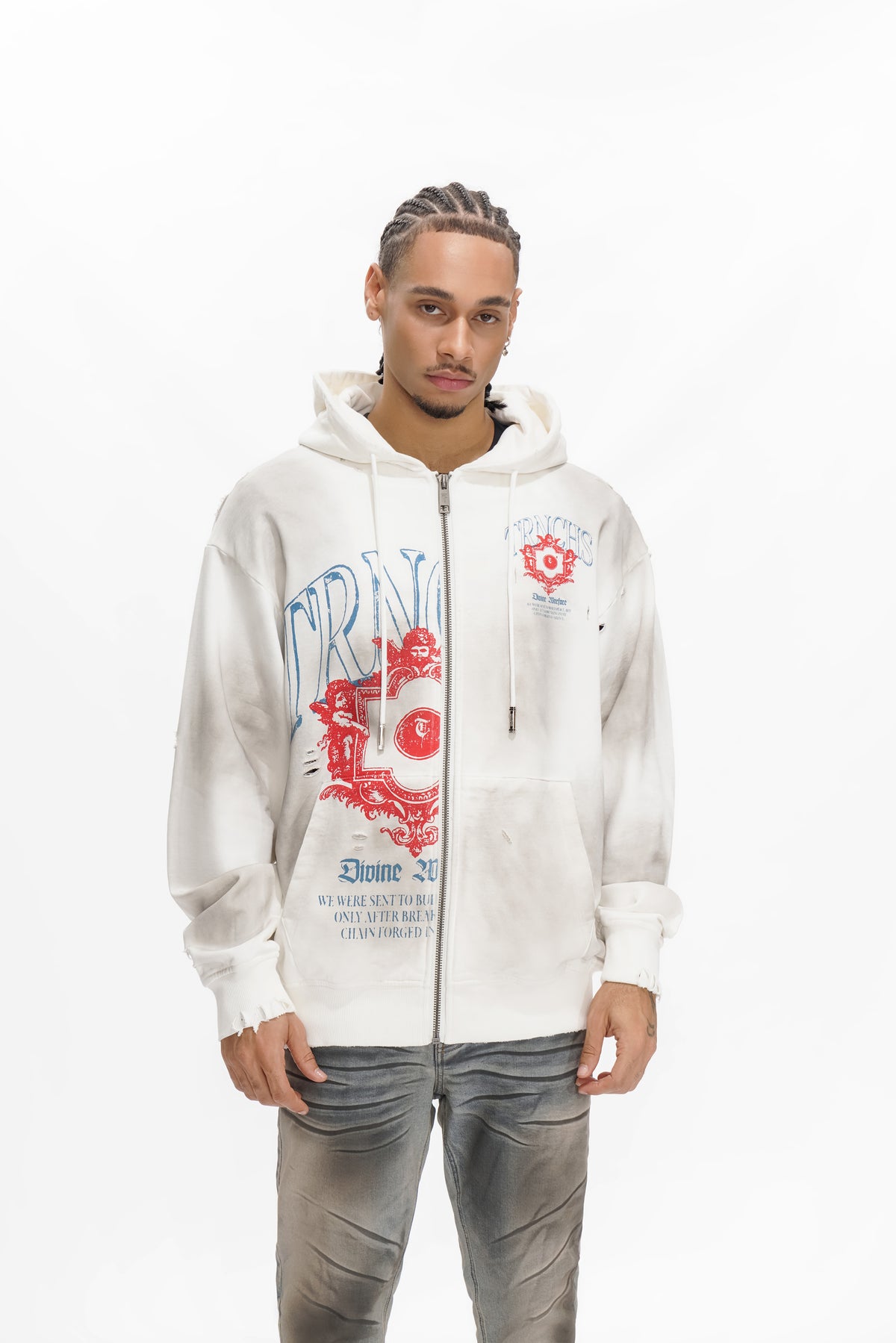 DIVINE WAR White Hoodie -