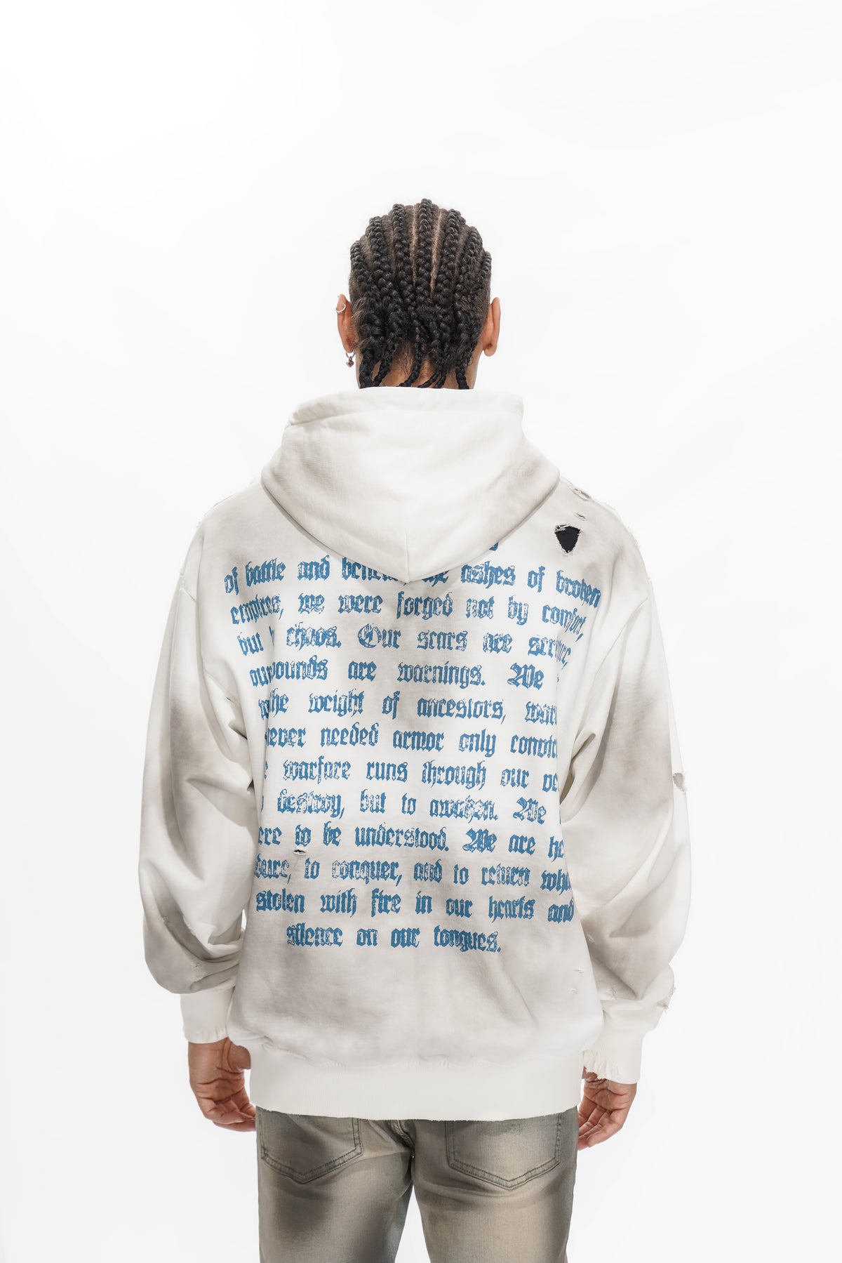 DIVINE WAR White Hoodie -