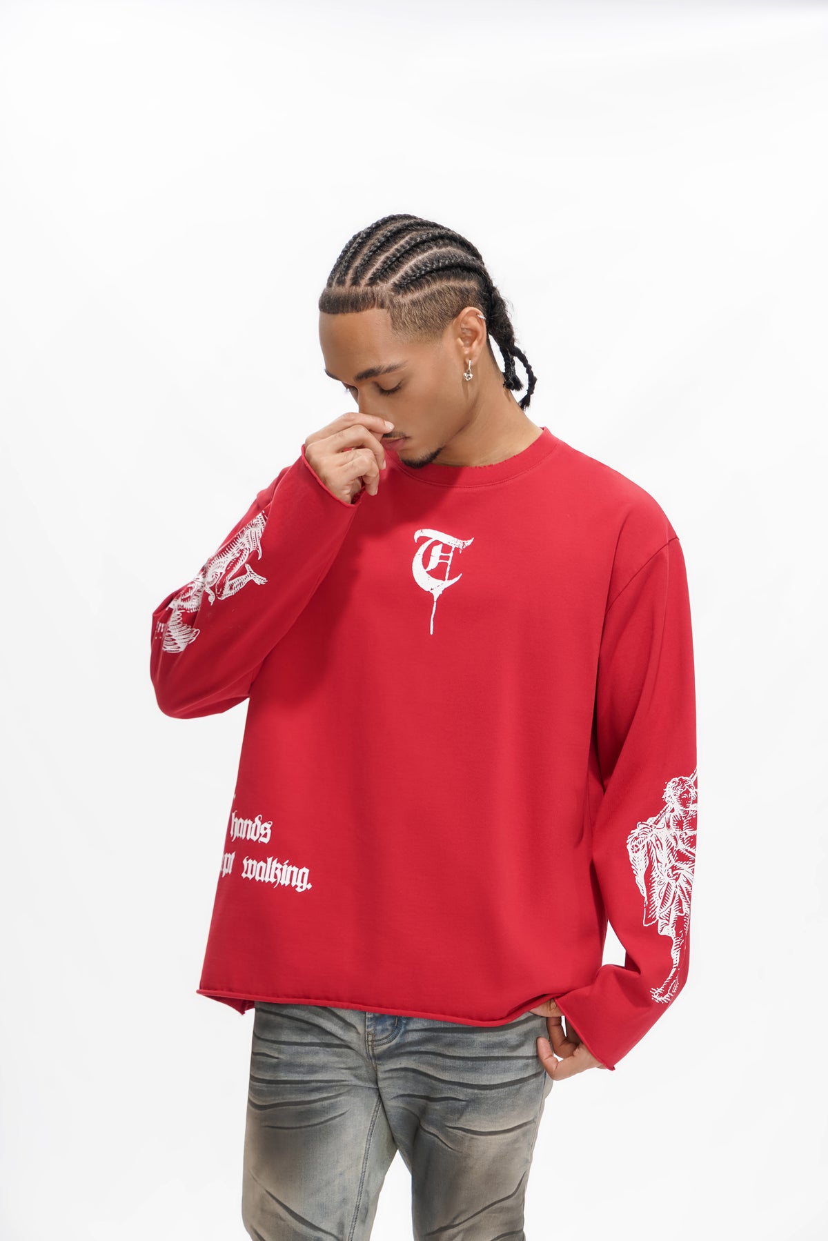 "BUILT BY BLOOD" Red  Long Sleeve
