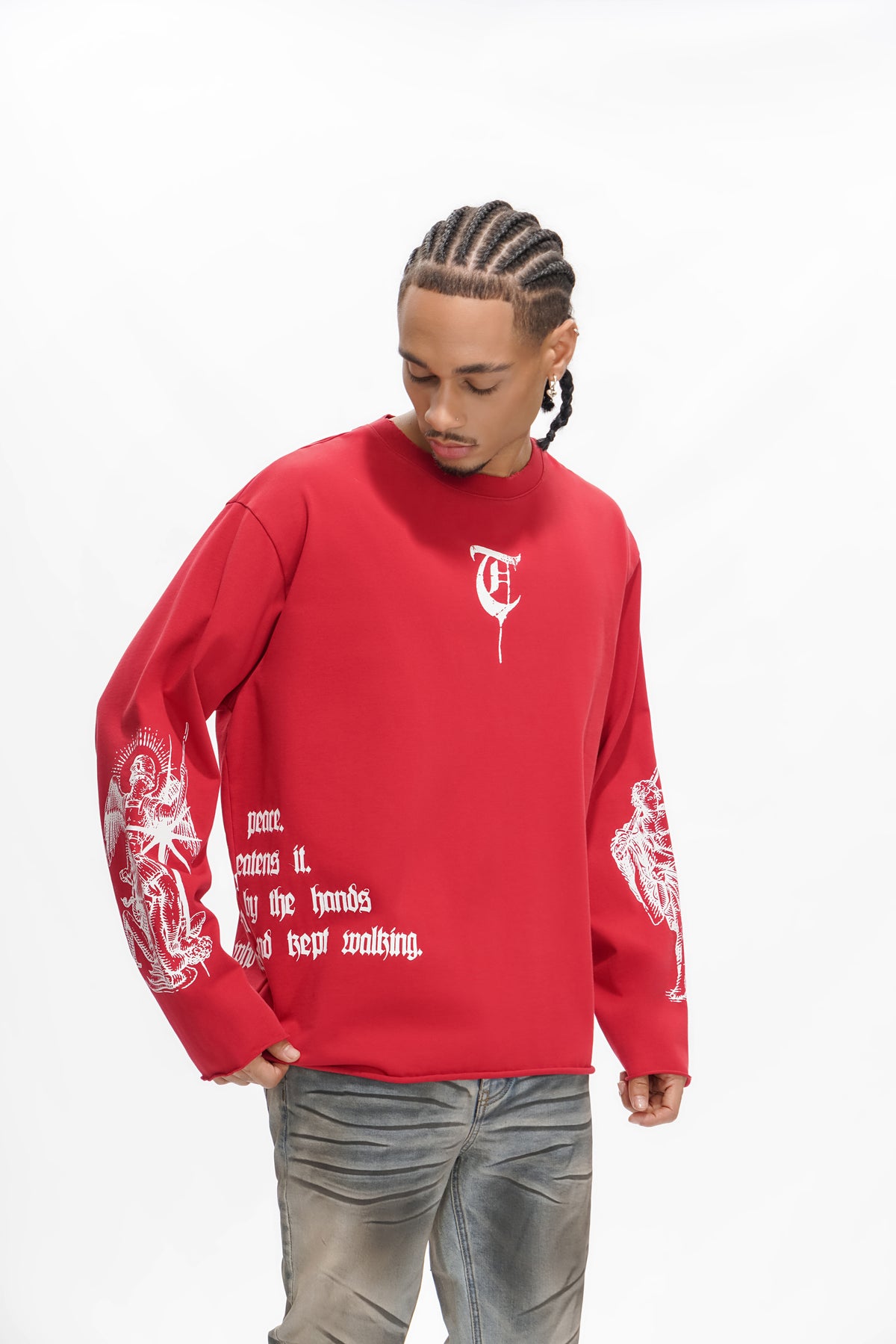 "BUILT BY BLOOD" Red  Long Sleeve