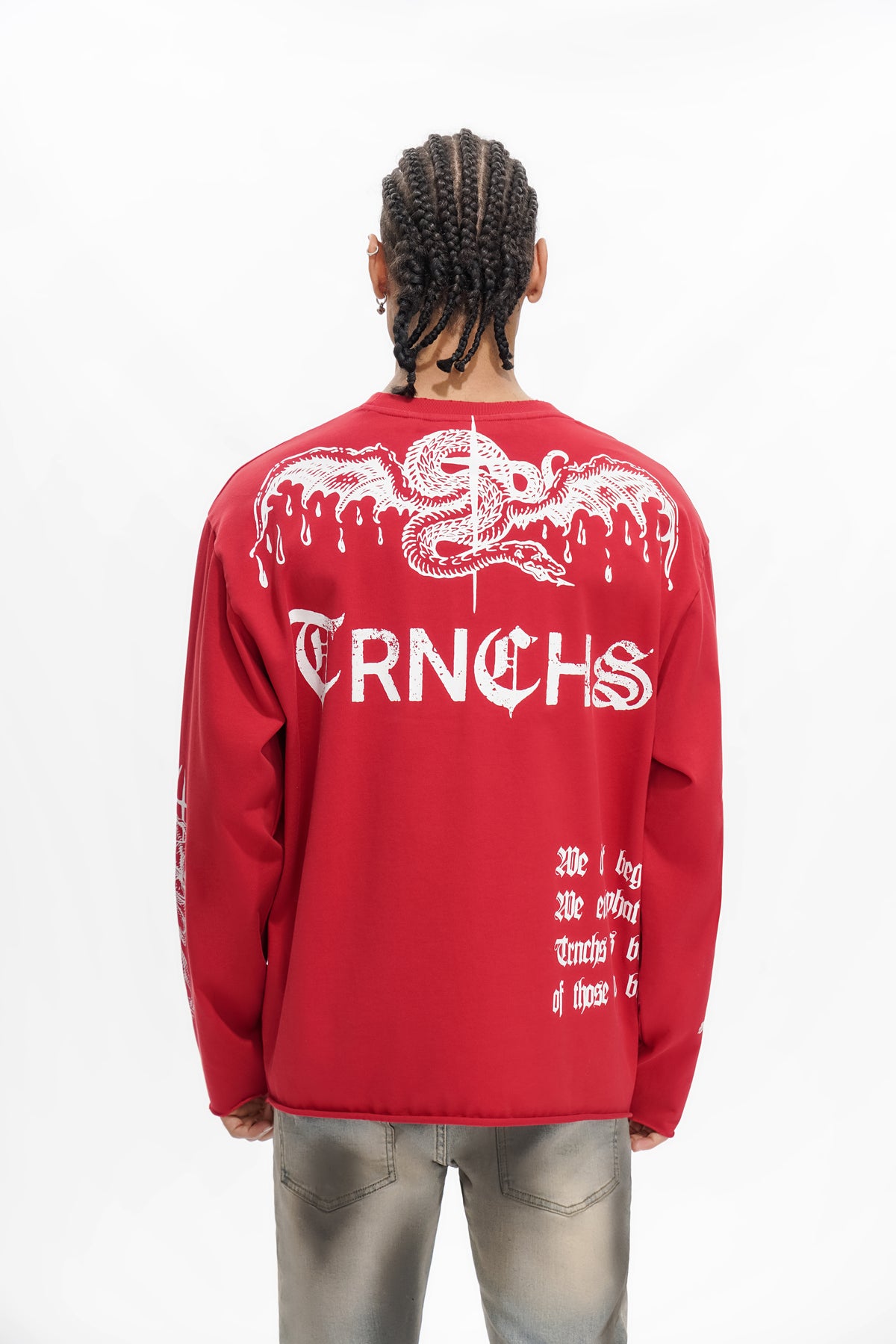 "BUILT BY BLOOD" Red  Long Sleeve