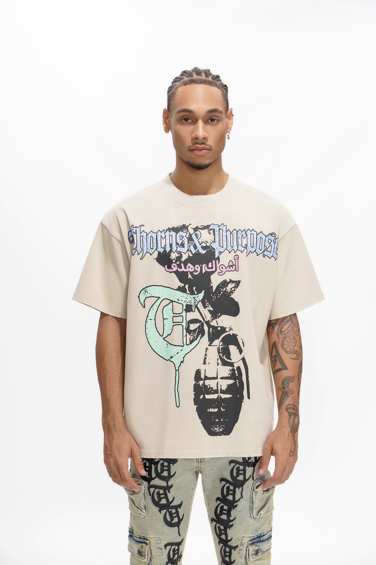 THORNS & PURPOSE Pale Apricot Tee -