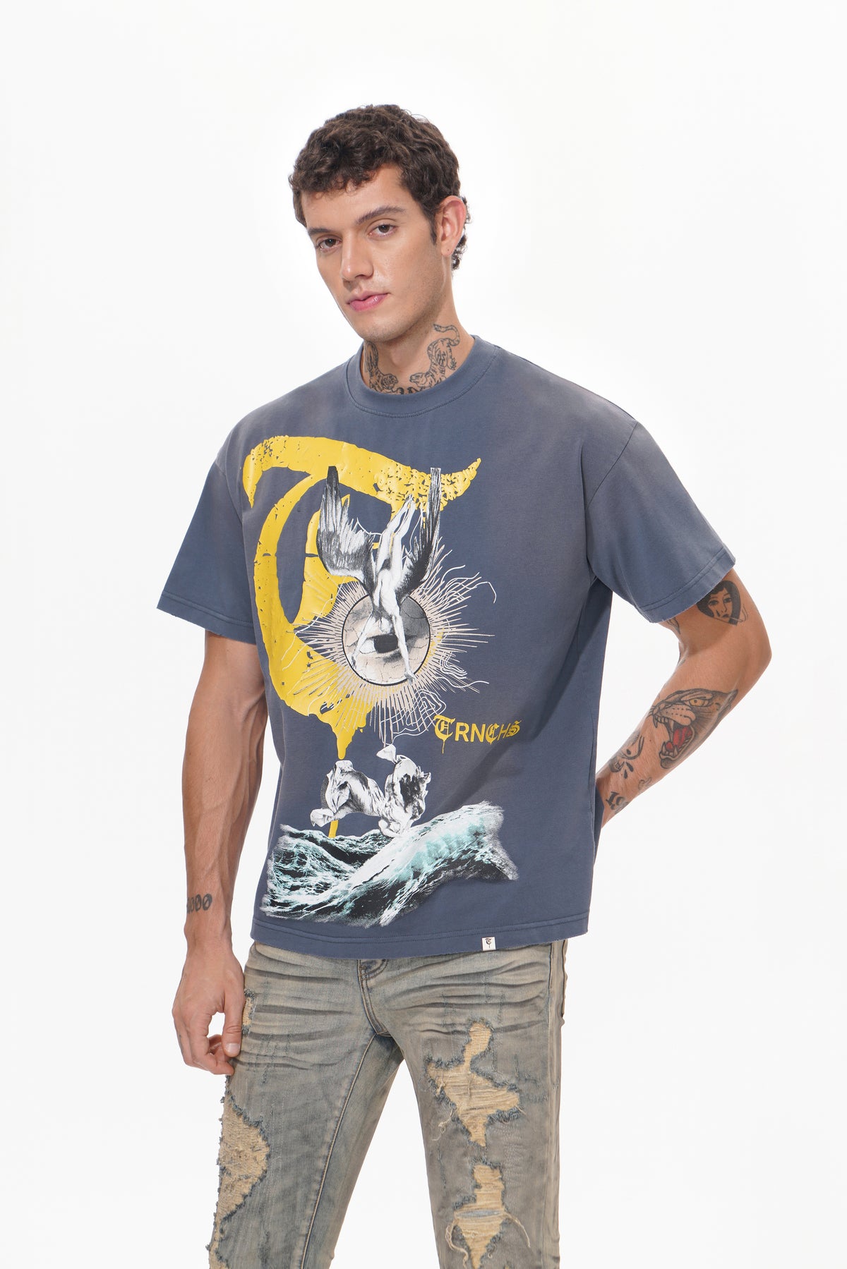 WEIGHT OF WINGS Navy Blue Tee-