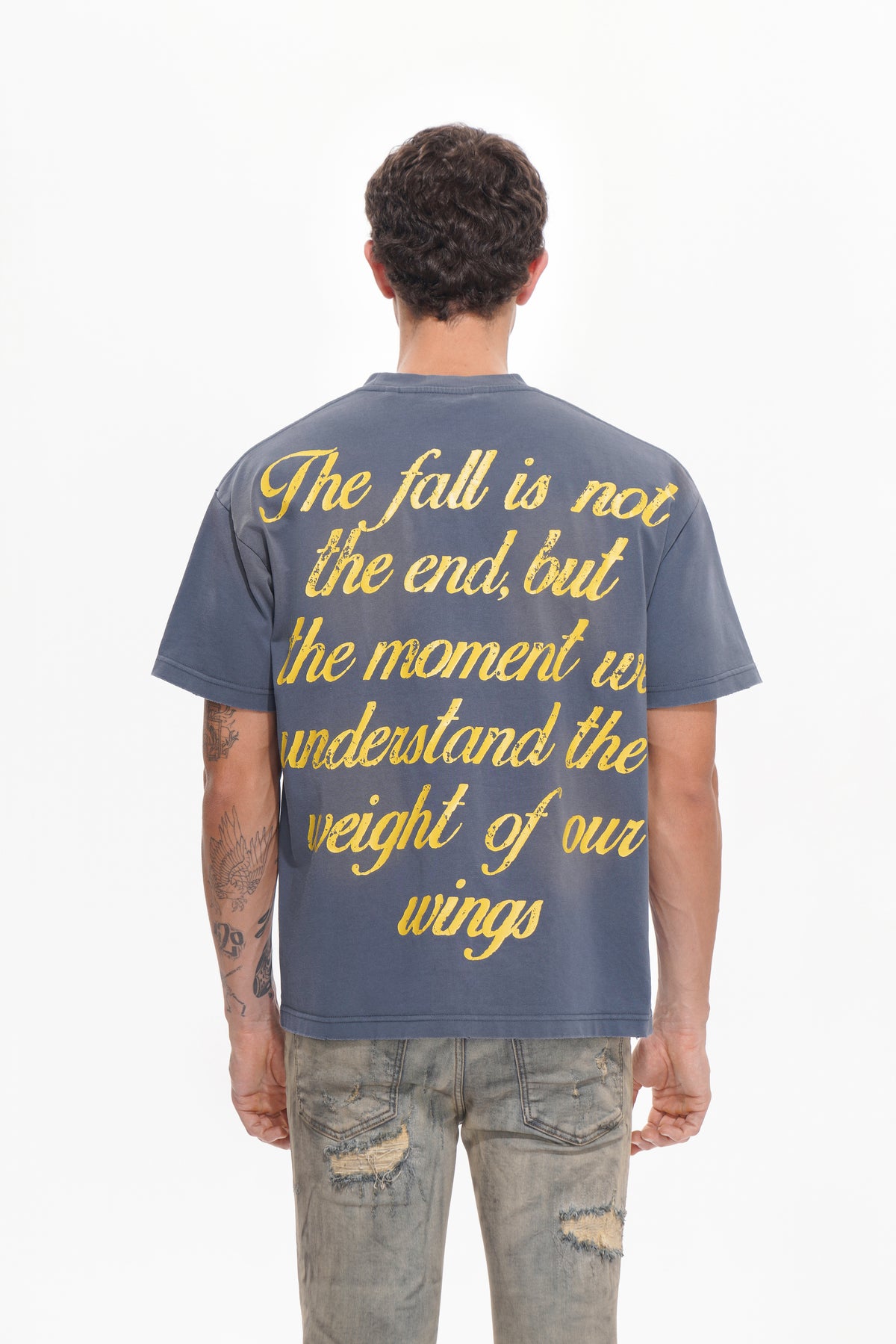 WEIGHT OF WINGS Navy Blue Tee-