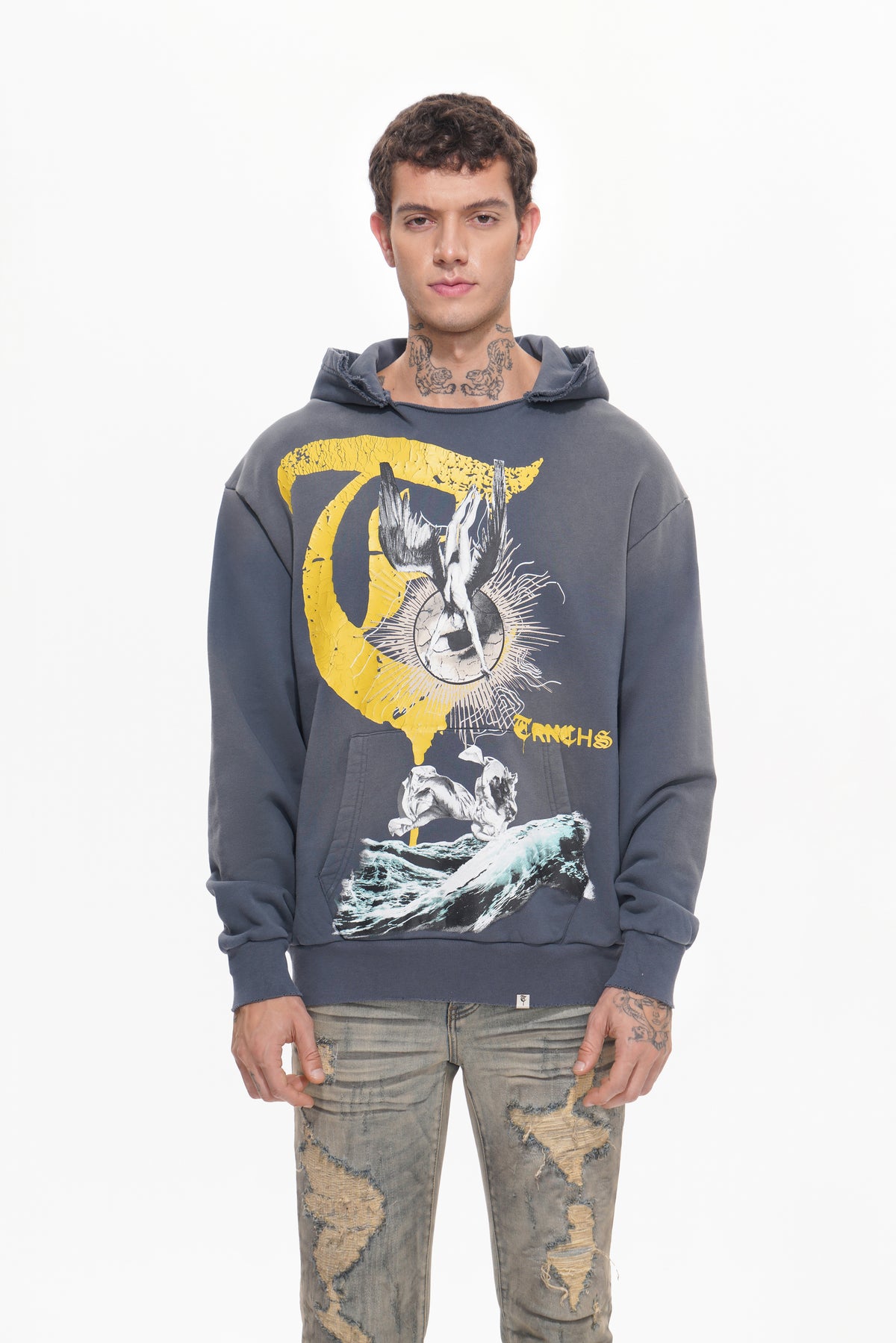 WEIGHT OF WINGS  Navy Blue Hoodie-