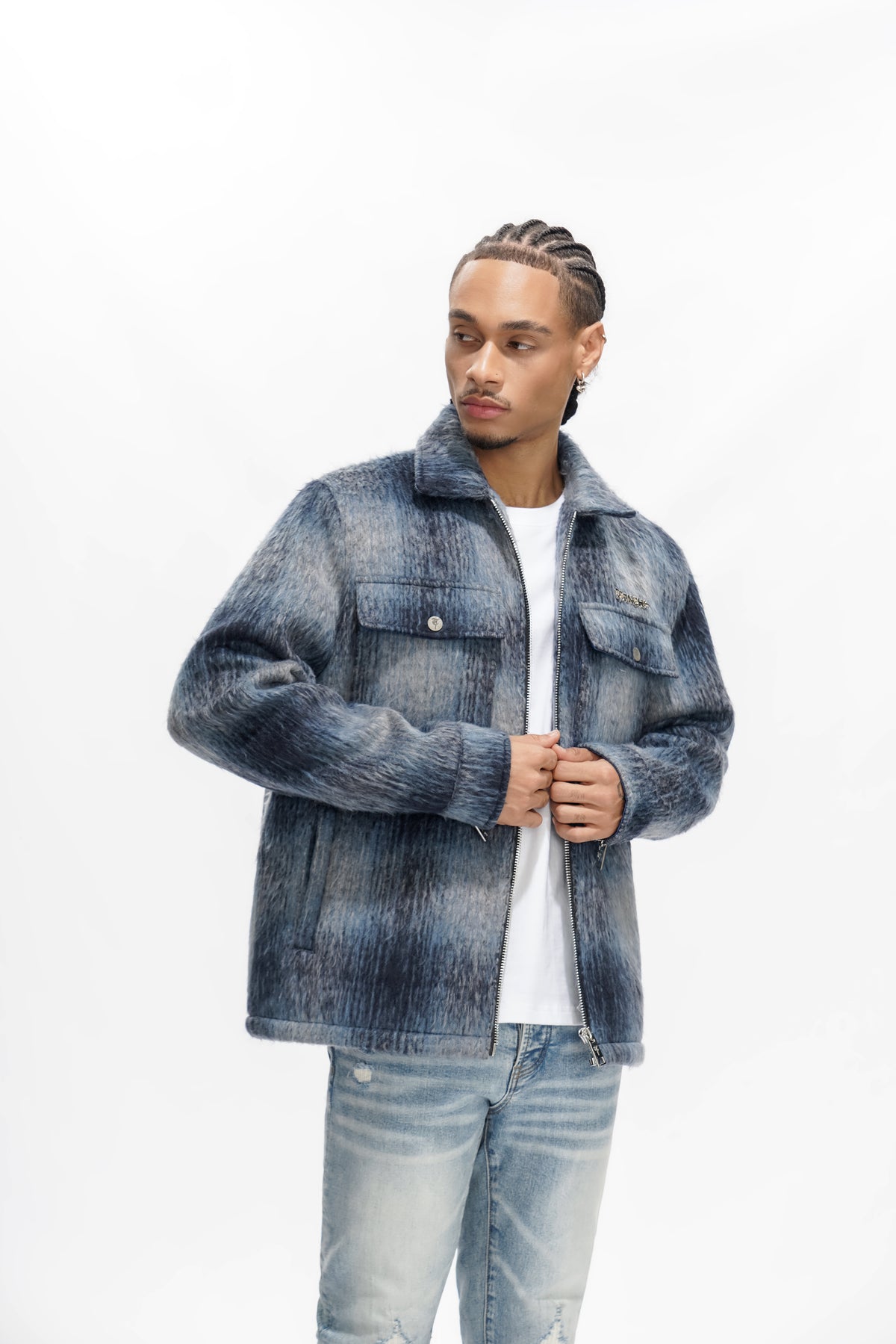 BLAZE Mohair-Reißverschlussjacke