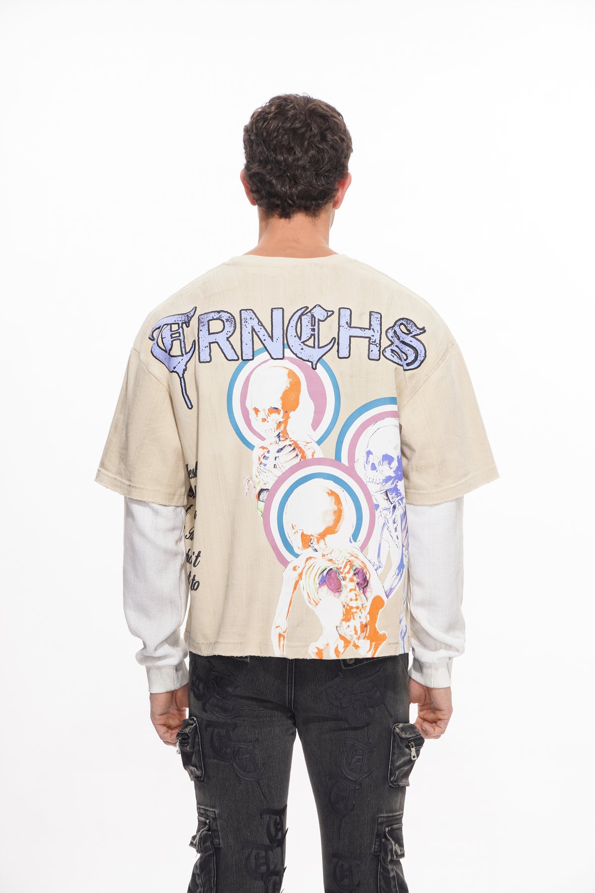 BORN TO DISRUPT White/Khaki Long Sleeve-