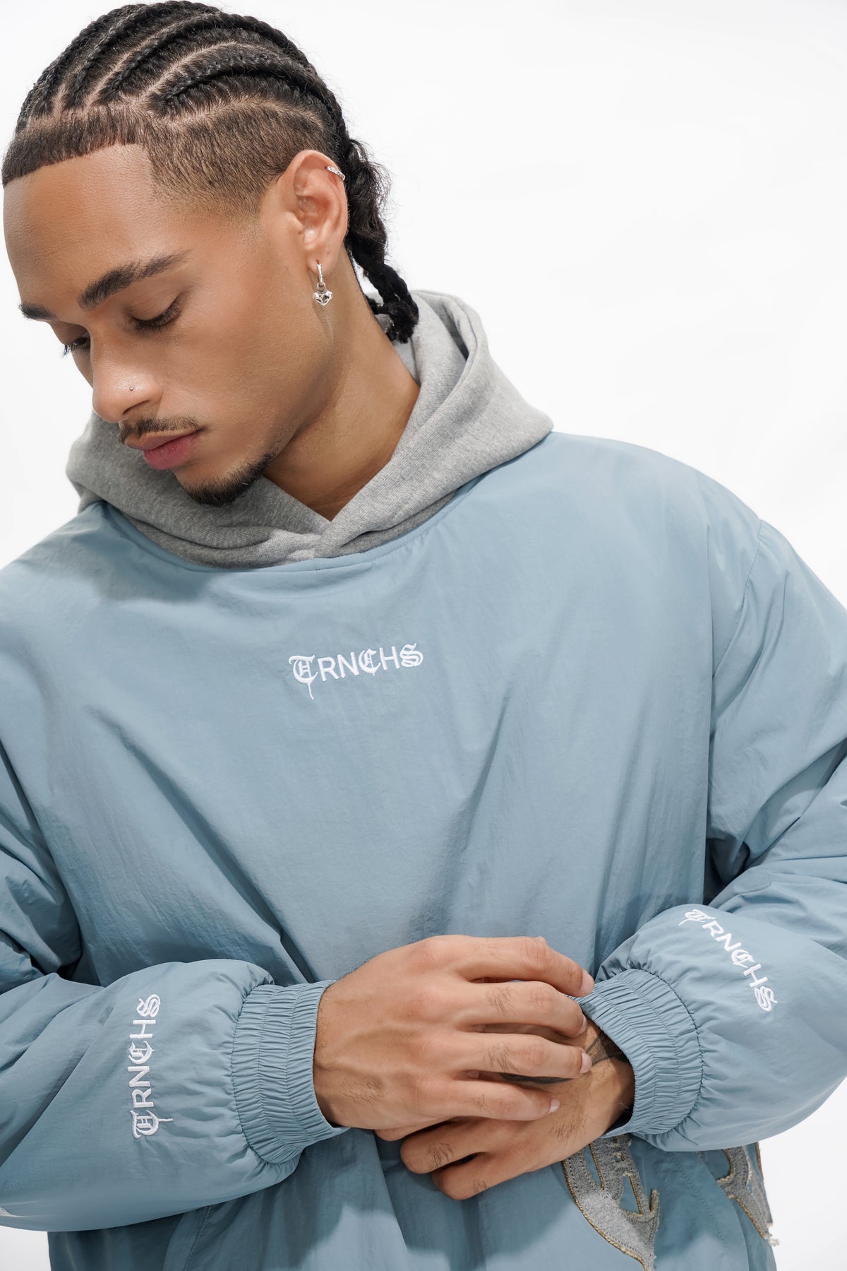 HEAVEN'S ARMOR Slate Blue Hoodie Jacket-