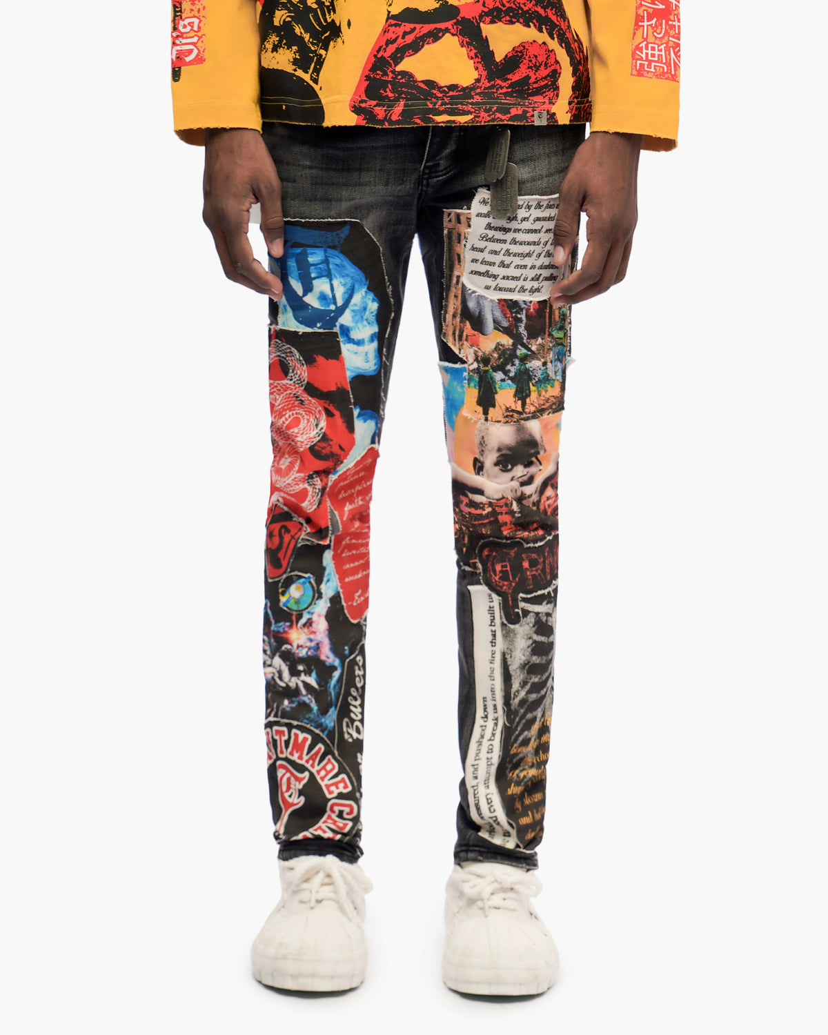 City Of Chaos Black Vintage Wash Skinny Fit Jeans