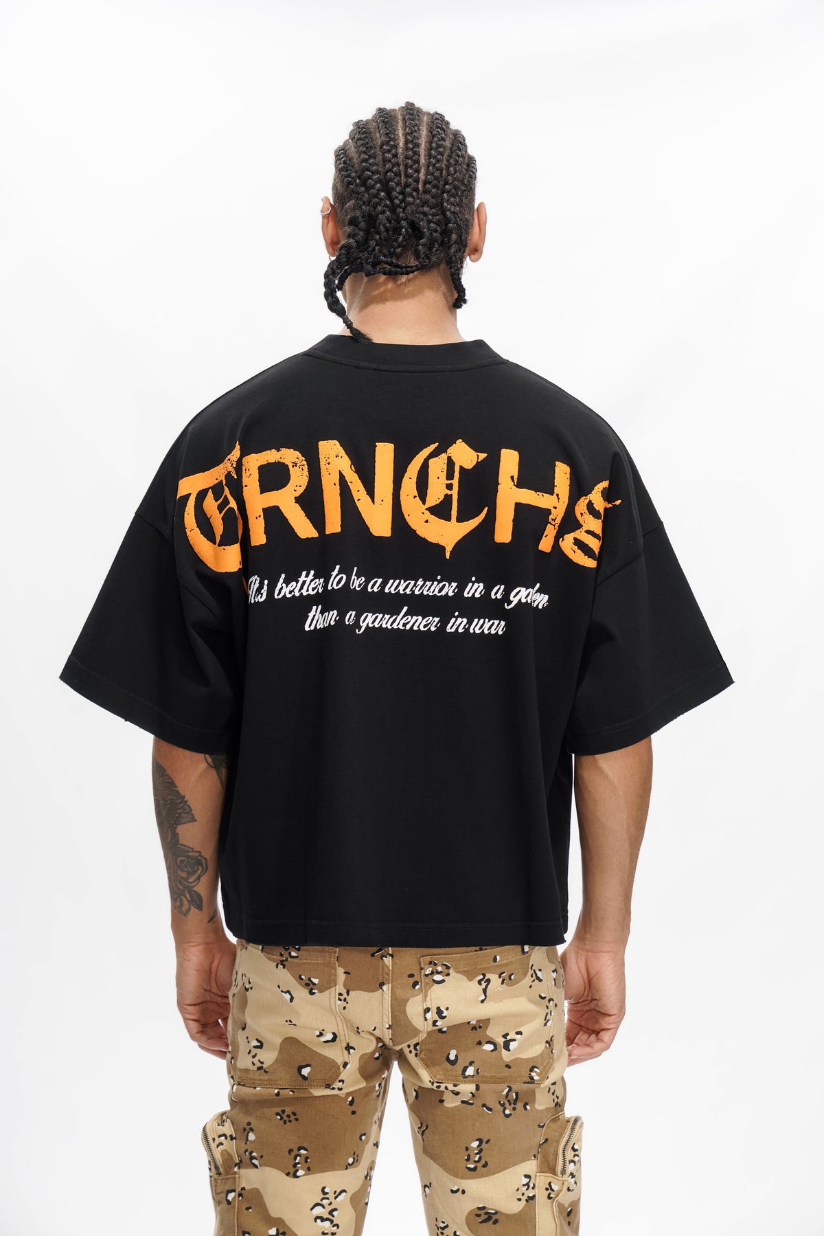 WARRIOR IN THE GARDEN Black Tee-