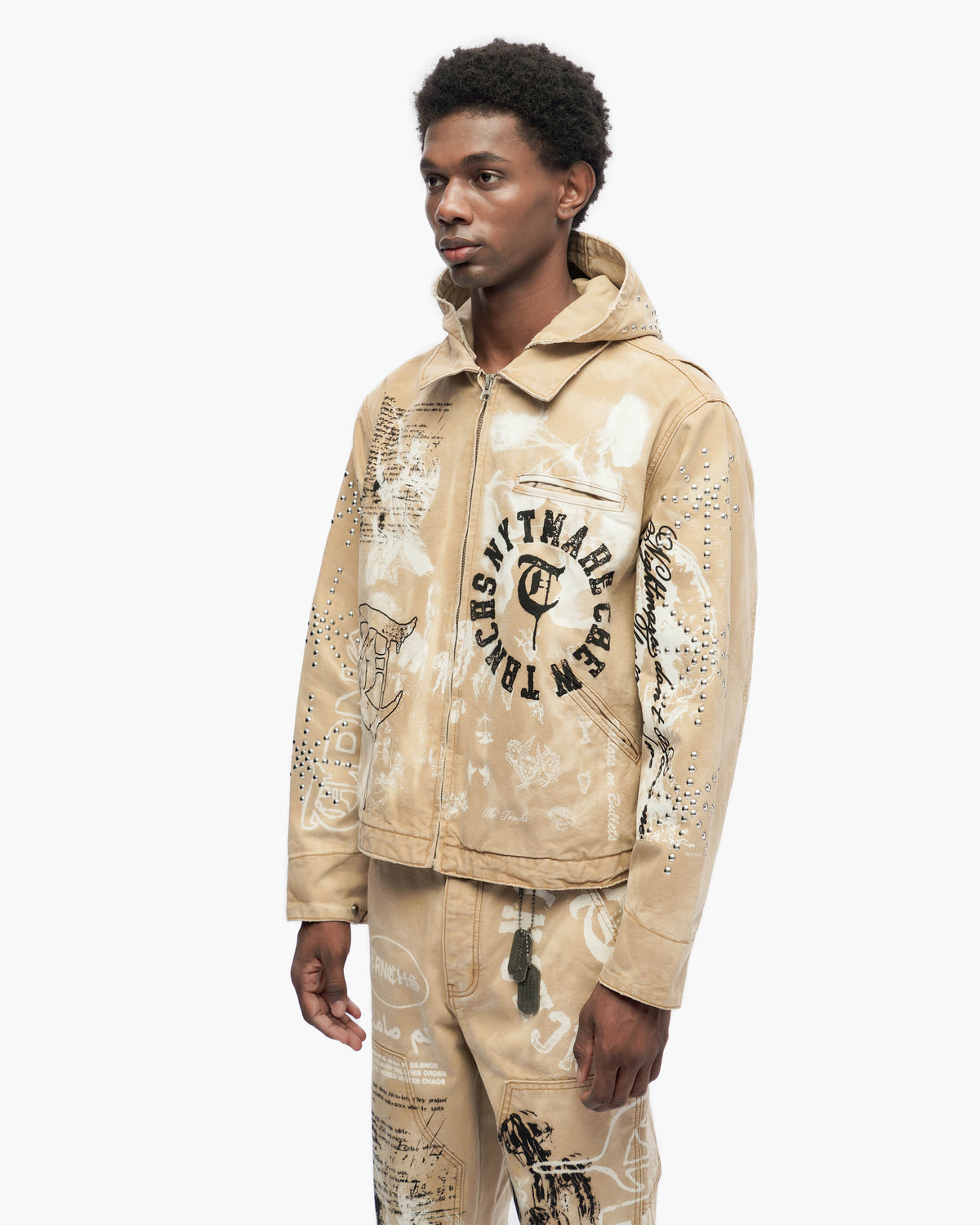 Built By Blood Vintage Light Khaki Hoodie