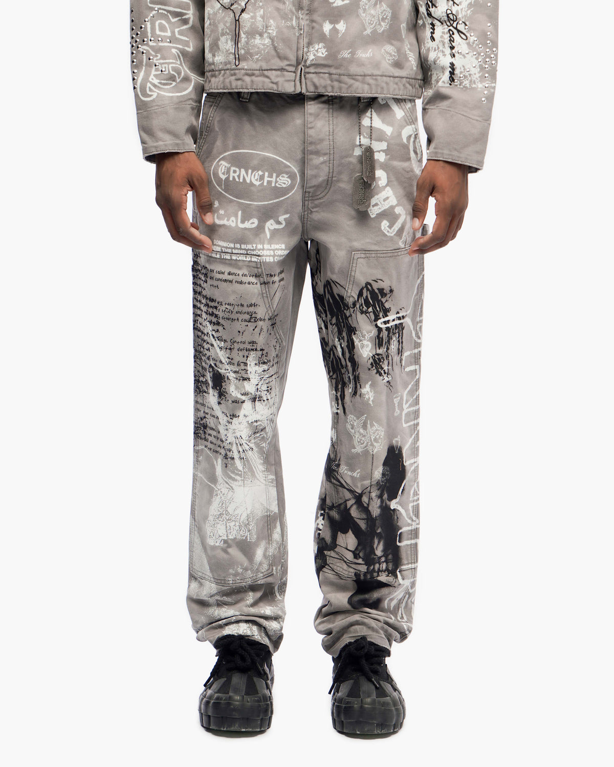 Shadow Rebellion Vintage Light Grey Straight Fit Jeans