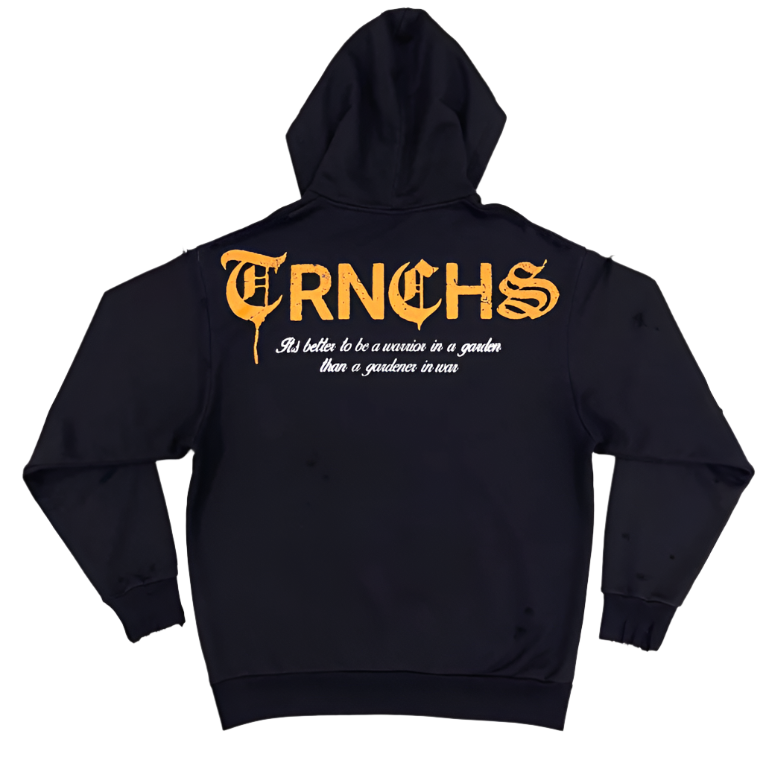 WARRIOR IN THE GARDEN Black Hoodie-