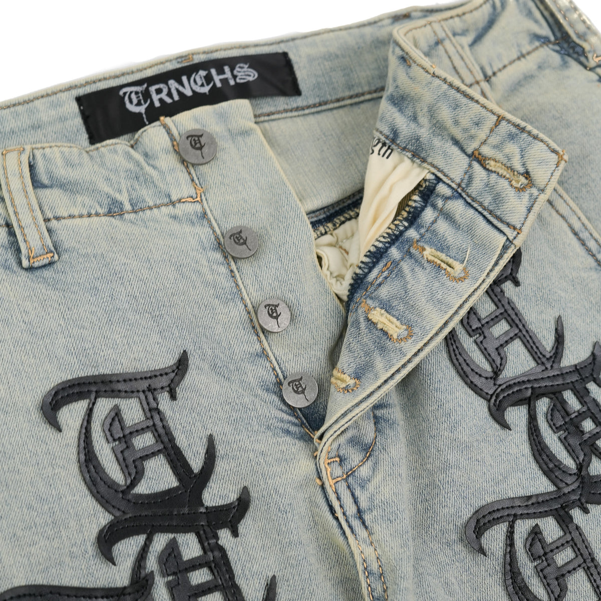 KHANDAQ Light Wash Cargo Denim-